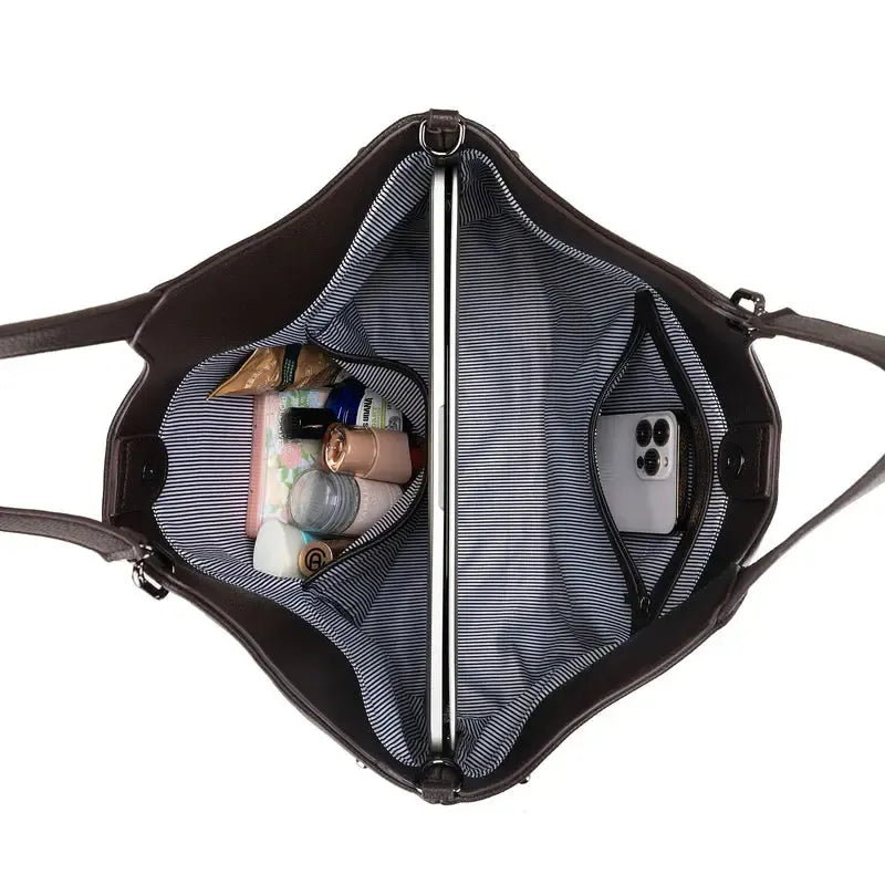 Rebecca Cocoa 3 Piece Handbag-Bags & Clutches-Black Caviar Designs-The Bay Room