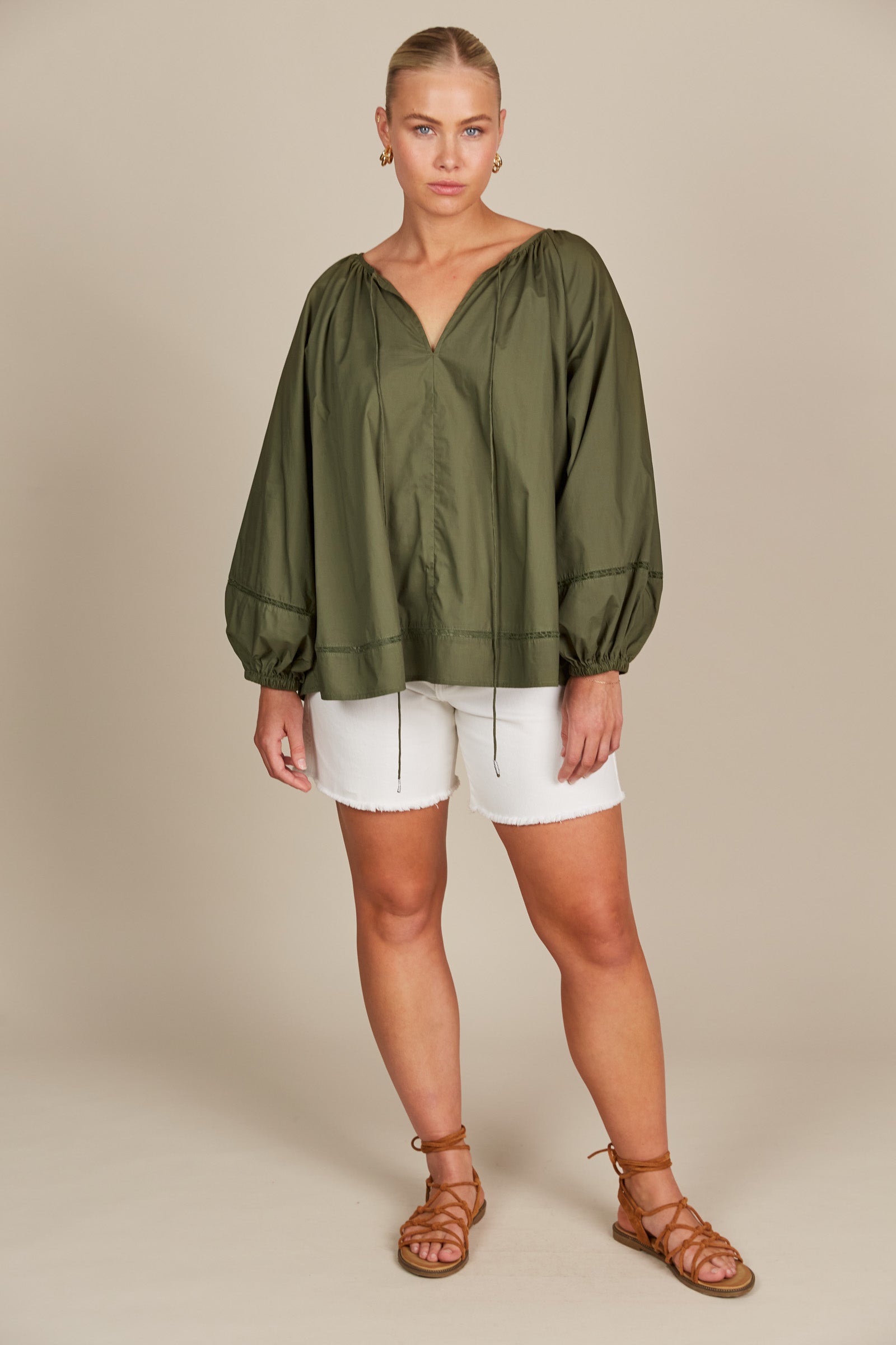 Remi Blouse - Olive-Tops-Isle Of Mine-The Bay Room