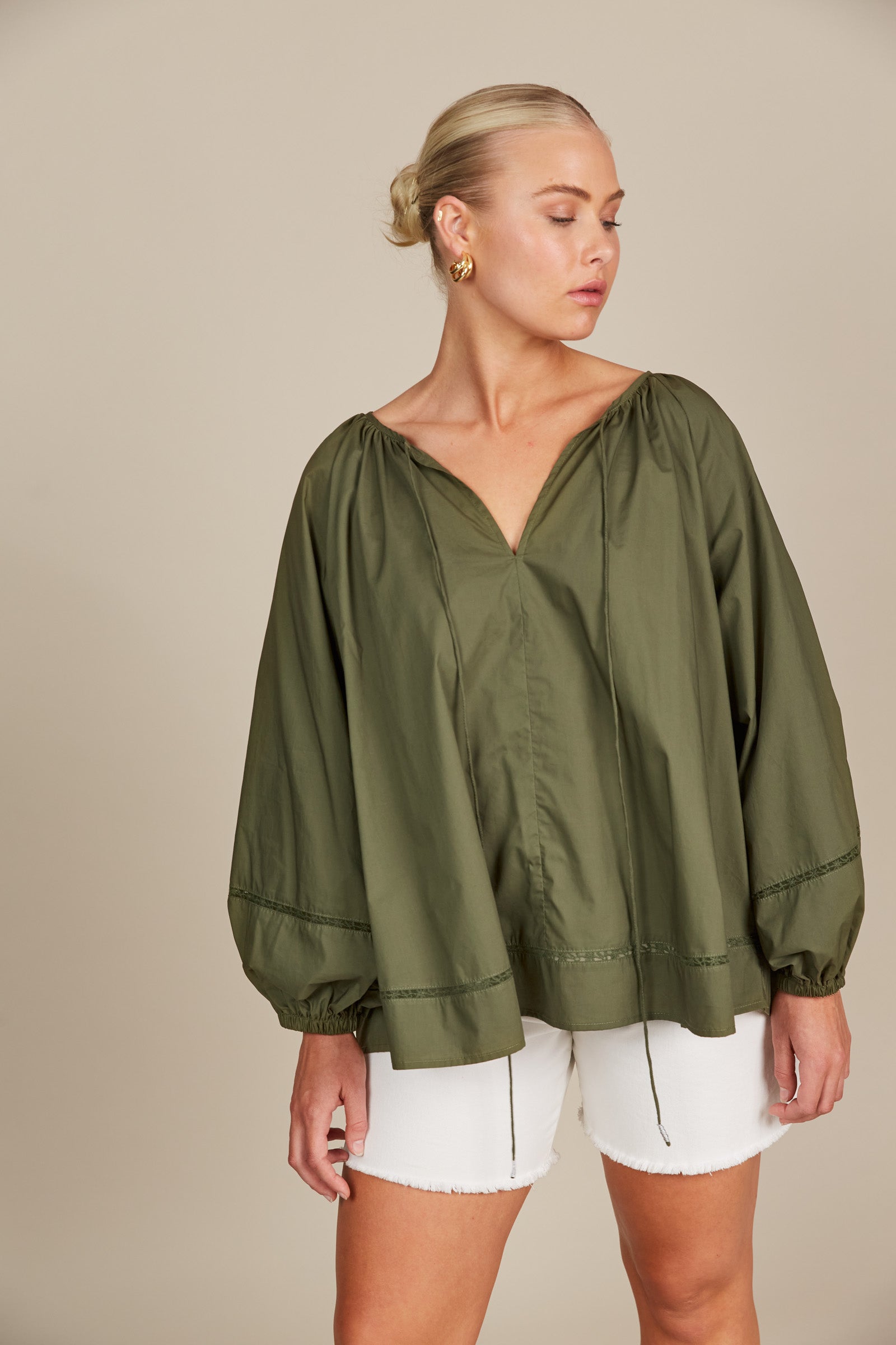 Remi Blouse - Olive-Tops-Isle Of Mine-The Bay Room