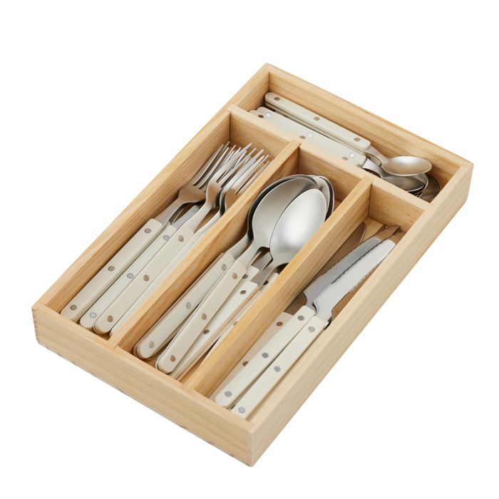 Remy 24pc Stainless Steel Cutlery Set 20x31x4.5cm Ivory-Dining & Entertaining-Coast To Coast Home-The Bay Room