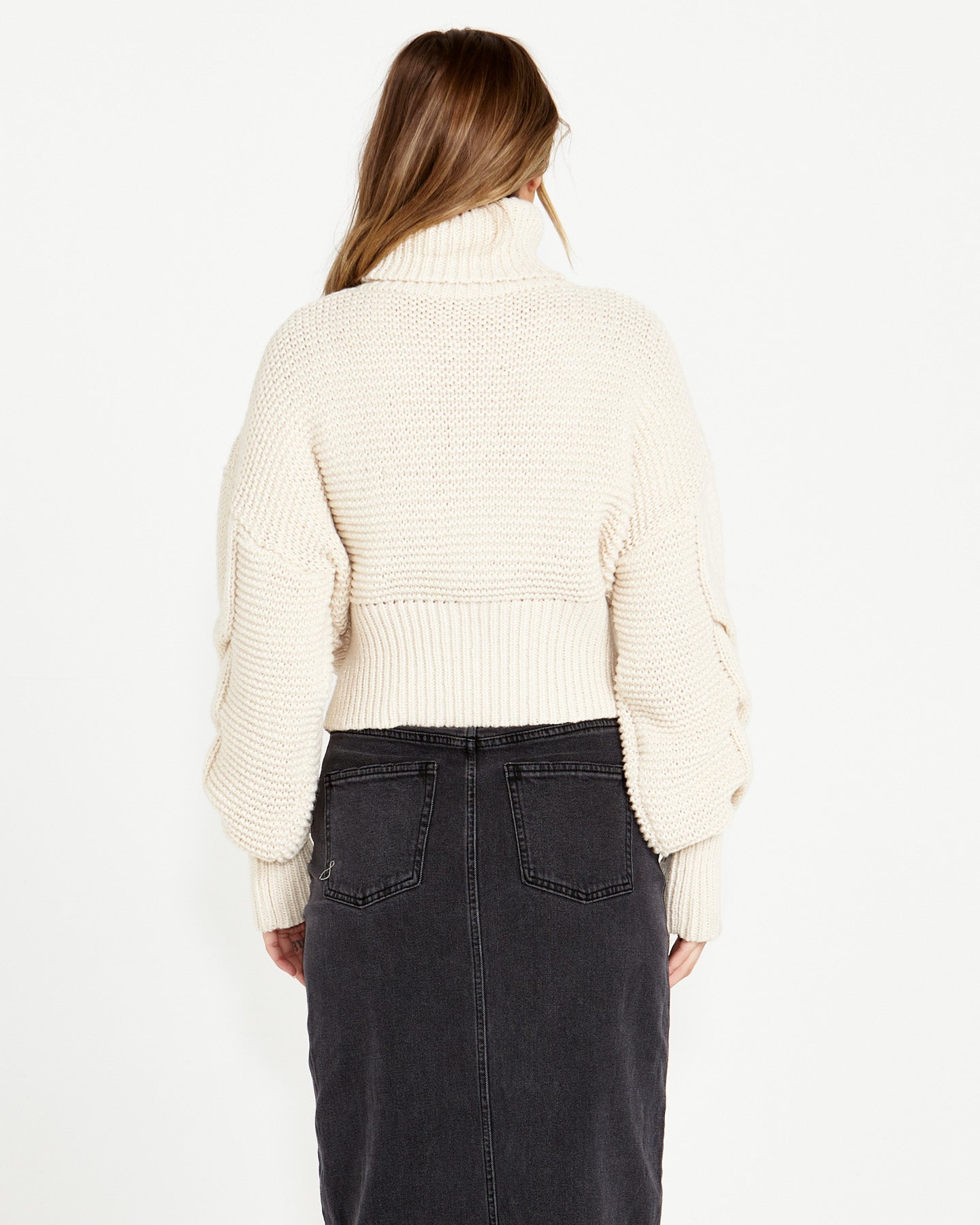 Renn Cable Knit - Cream-Knitwear & Jumpers-SASS-The Bay Room