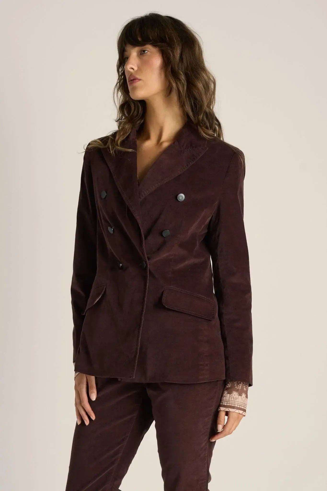 Rhea Velvet Blazer - Chocolate-Jackets , Coats & Vests-Fate + Becker-The Bay Room