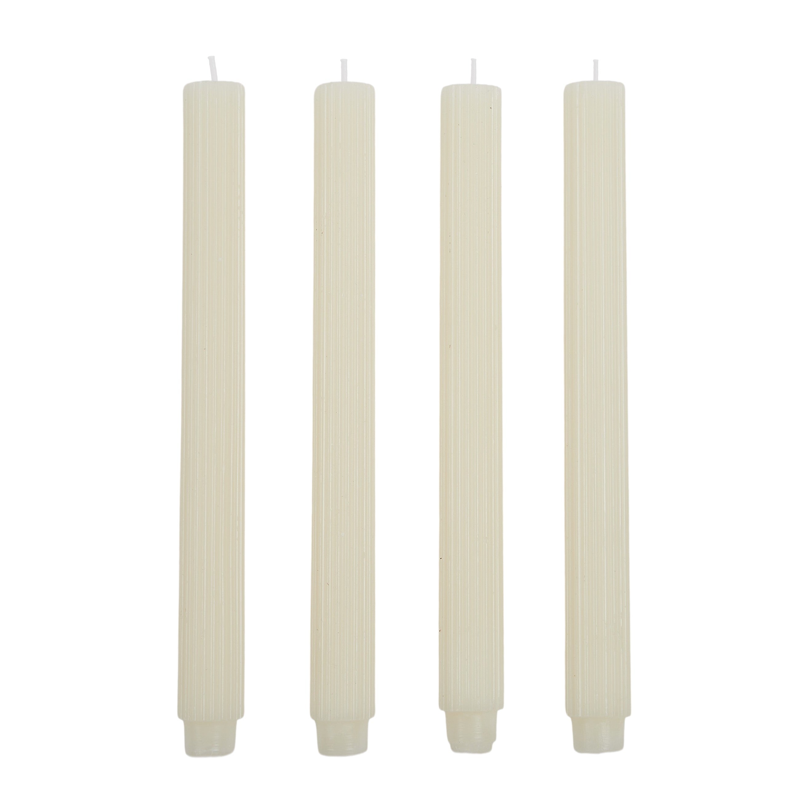 Ribbed Set/4 Candle 25cm - Ivory-Candles & Fragrances-Coast To Coast Home-The Bay Room