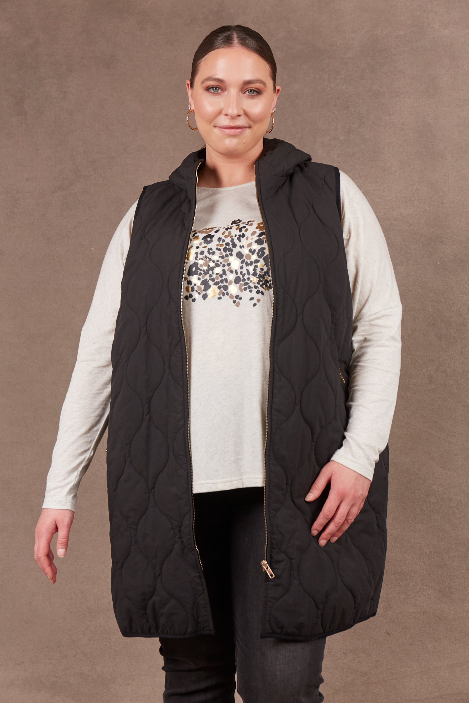 Ribe Vest - Ebony-Jackets, Coats & Vests-Eb & Ive-The Bay Room