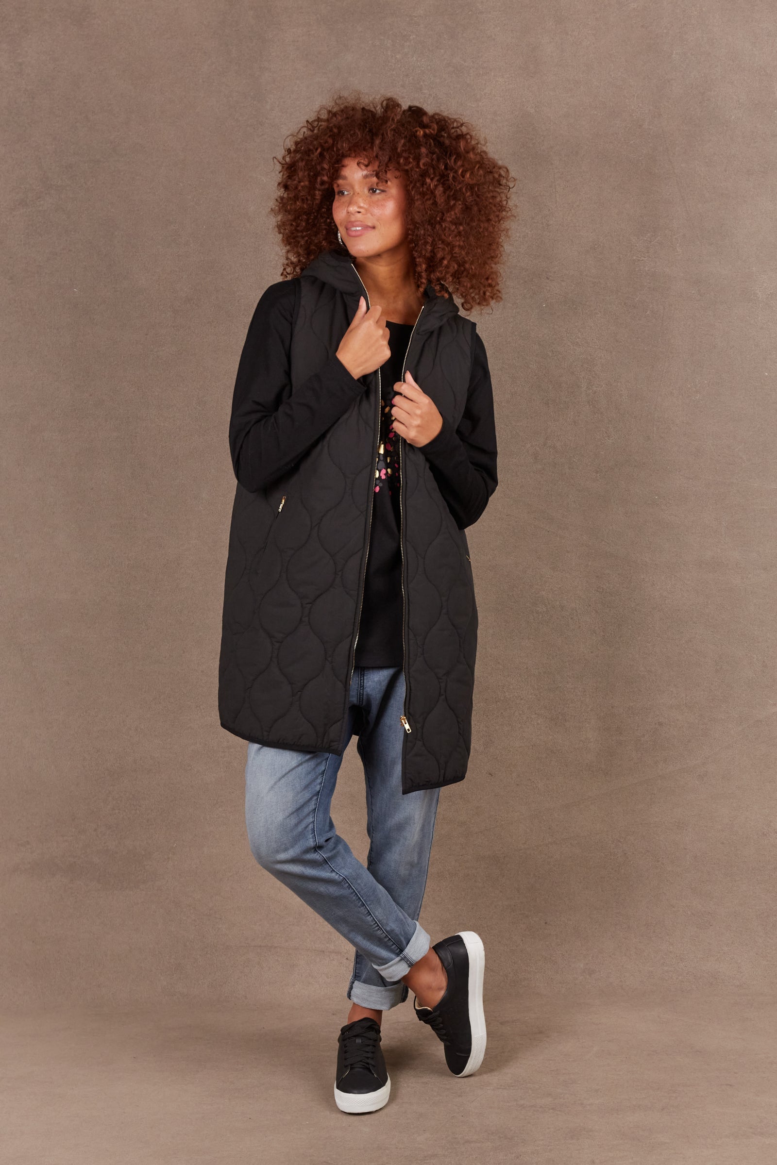 Ribe Vest - Ebony-Jackets, Coats & Vests-Eb & Ive-The Bay Room