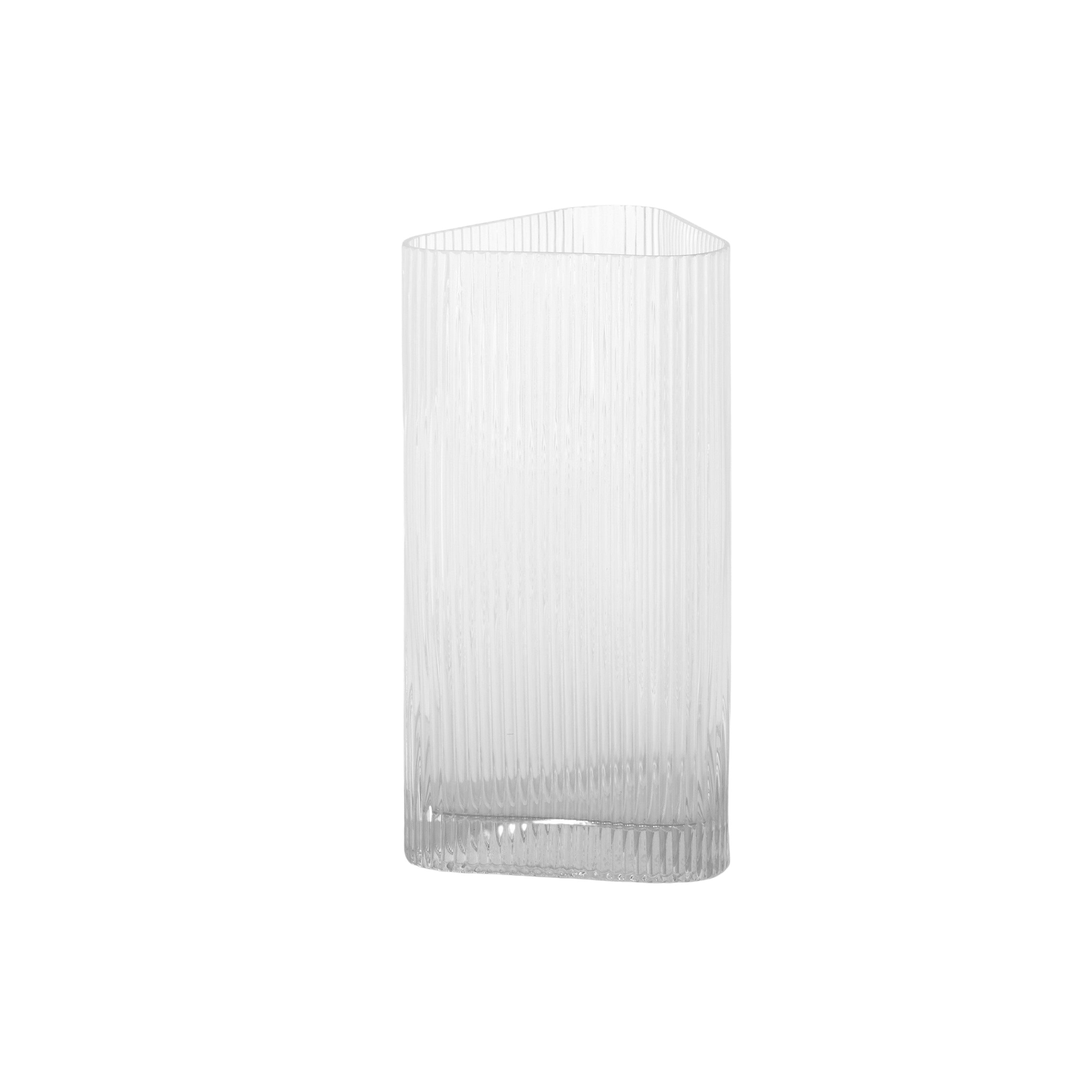 Rimple Ribbed Glass Vase 15x28cm Clear-Pots, Planters & Vases-Coast To Coast Home-The Bay Room
