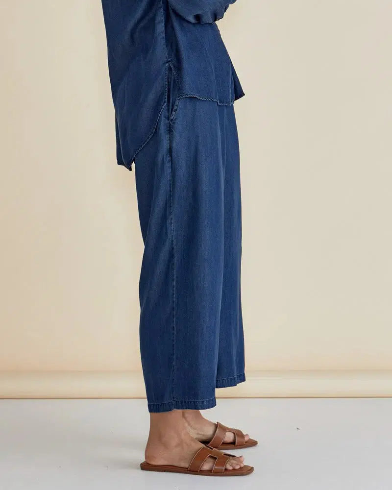 Rio Relaxed Pant - Dark Indigo-Pants-Betty Basics-The Bay Room