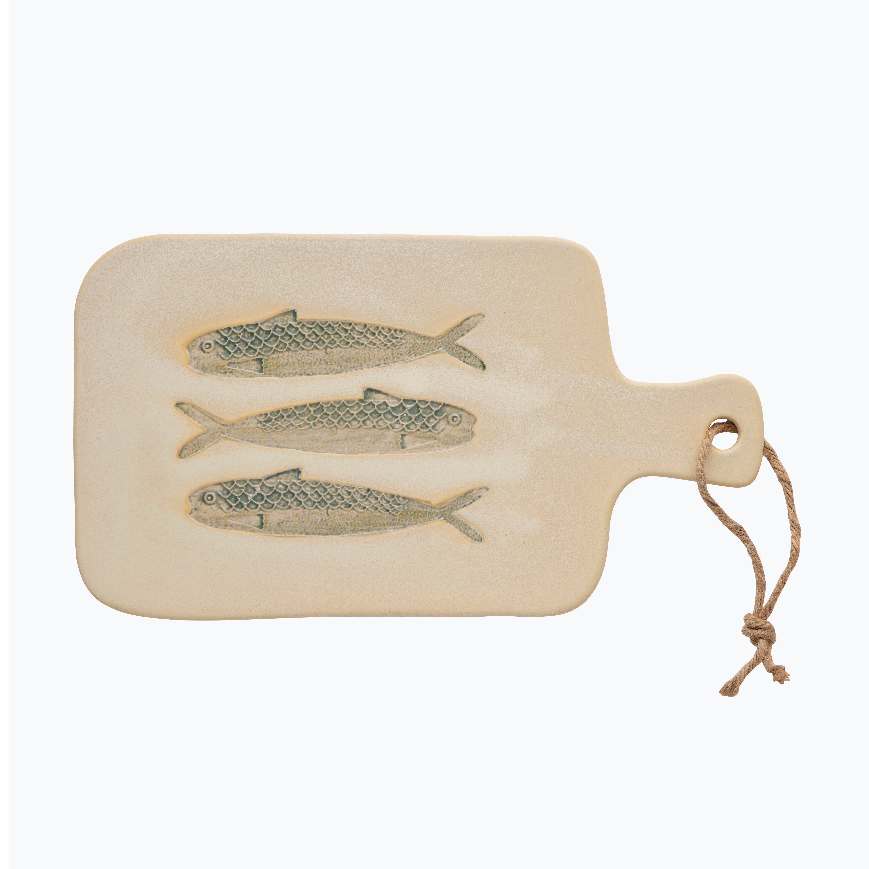 Riva Ceramic Paddle 19x35cm Ivory/Blue-Dining & Entertaining-Coast To Coast Home-The Bay Room