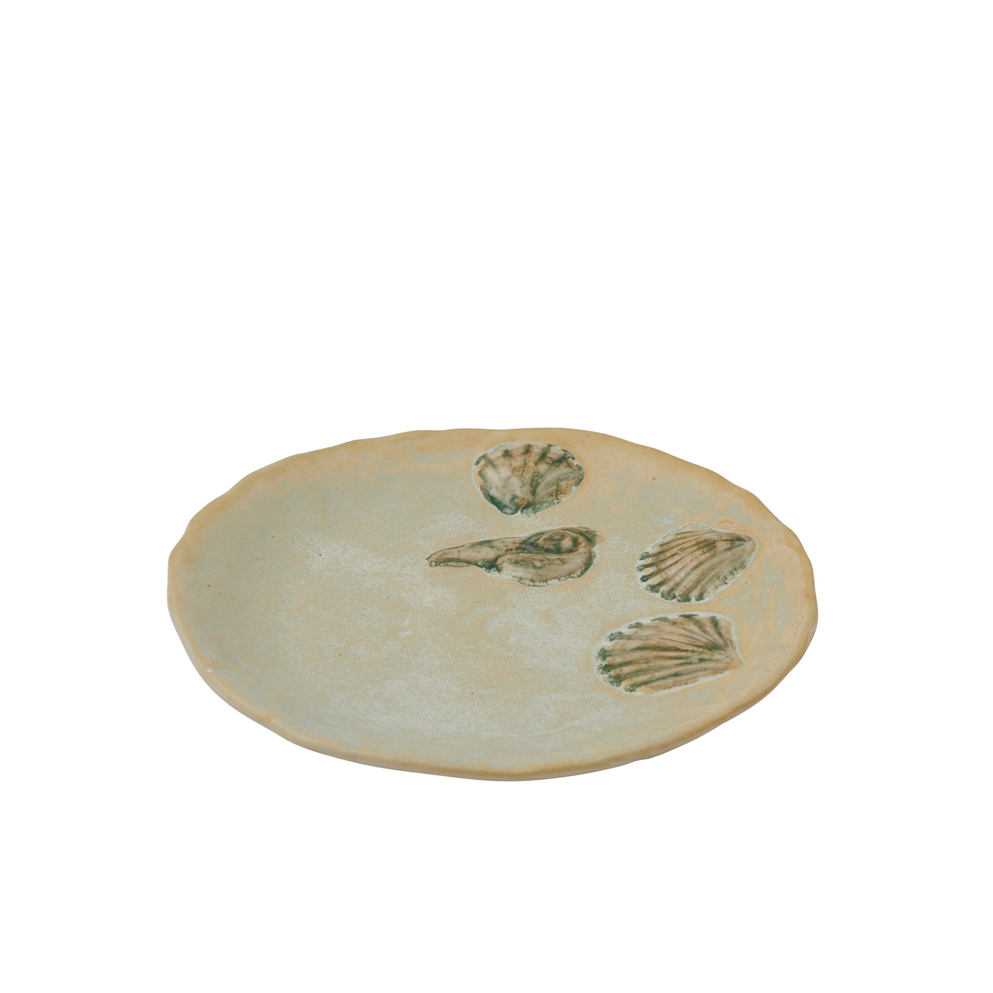 Riva Round Cer Plate 14cm Ivory/Green-Dining & Entertaining-Coast To Coast Home-The Bay Room