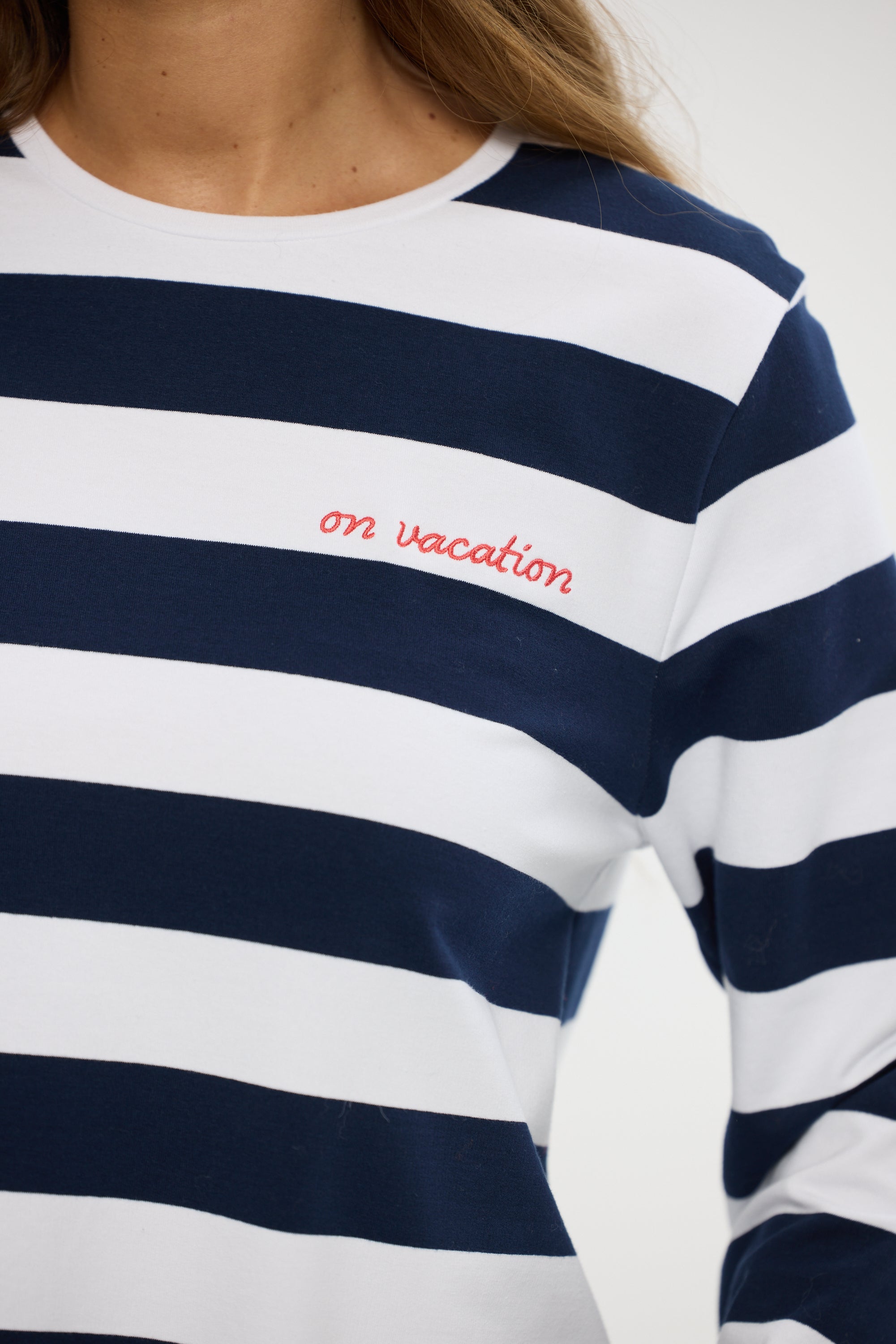 Roam Tee - Navy Stripe-Tops-Holiday-The Bay Room