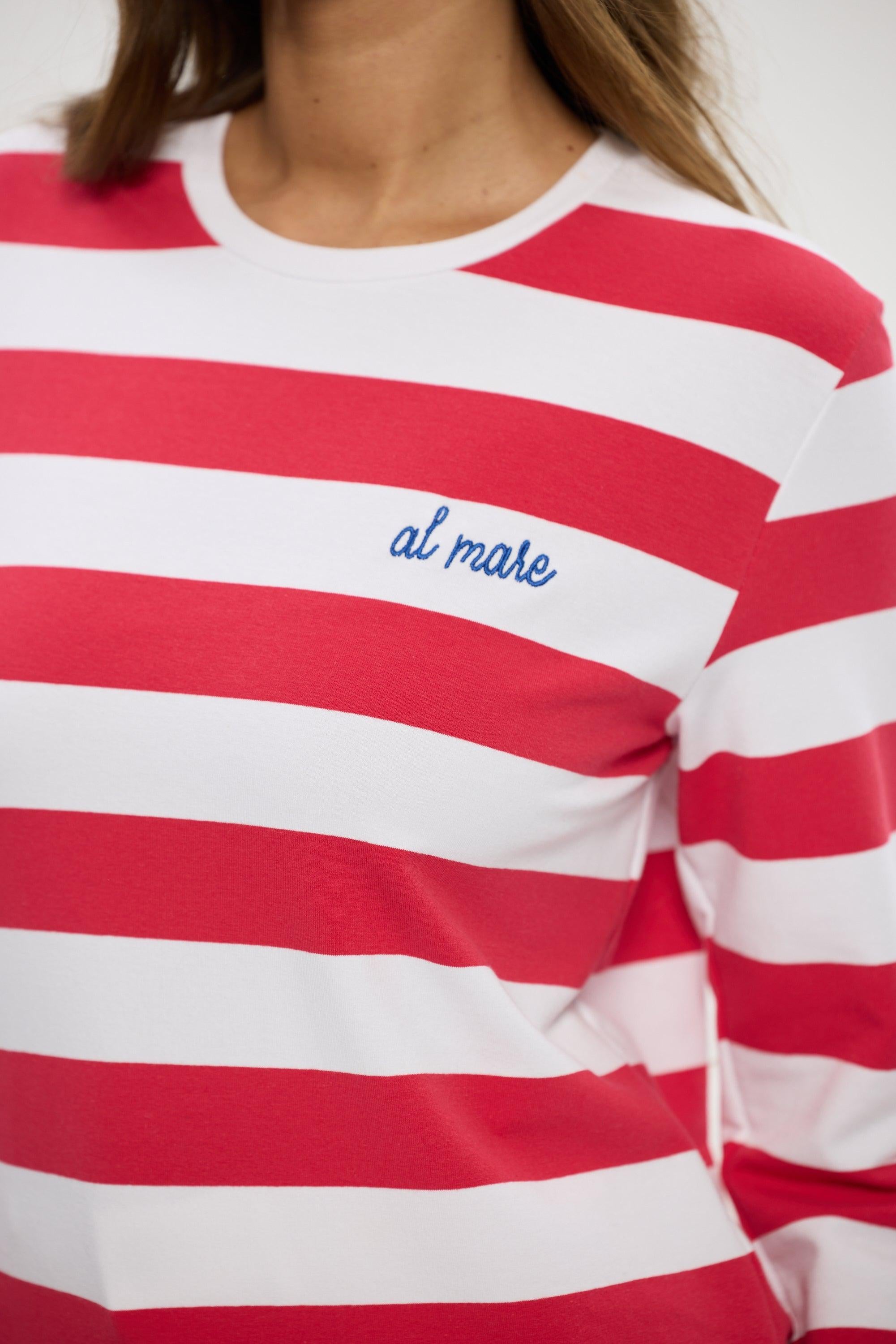Roam Tee - Red Stripe-Tops-Holiday-The Bay Room