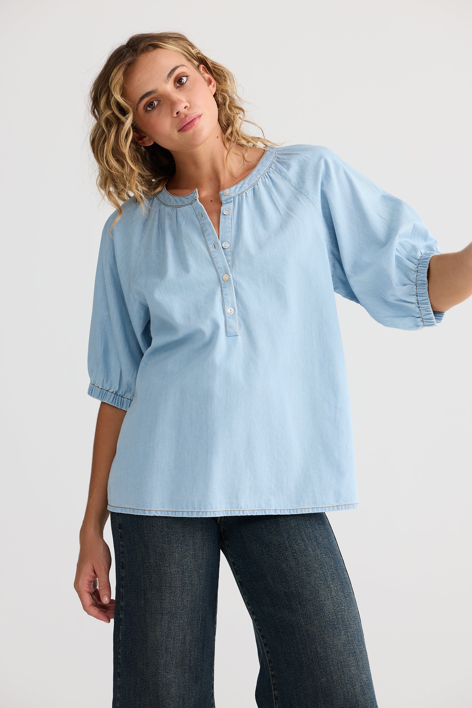 Rodeo Top - Light Denim-Tops-Talisman-The Bay Room