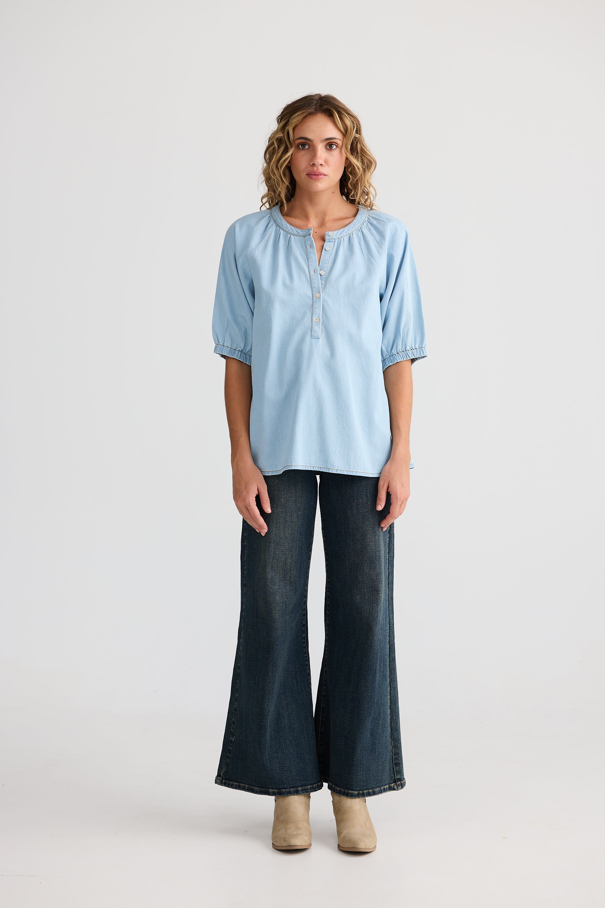 Rodeo Top - Light Denim-Tops-Talisman-The Bay Room