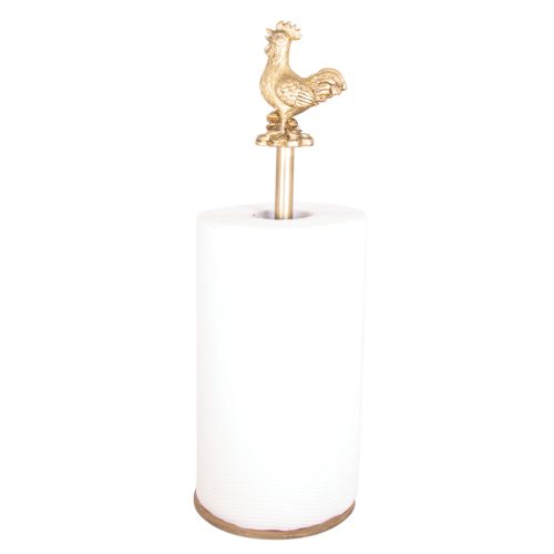 Rooster Iron Paper Towel Holder - Antique Gold Finish-Kitchenware-DWBH-The Bay Room