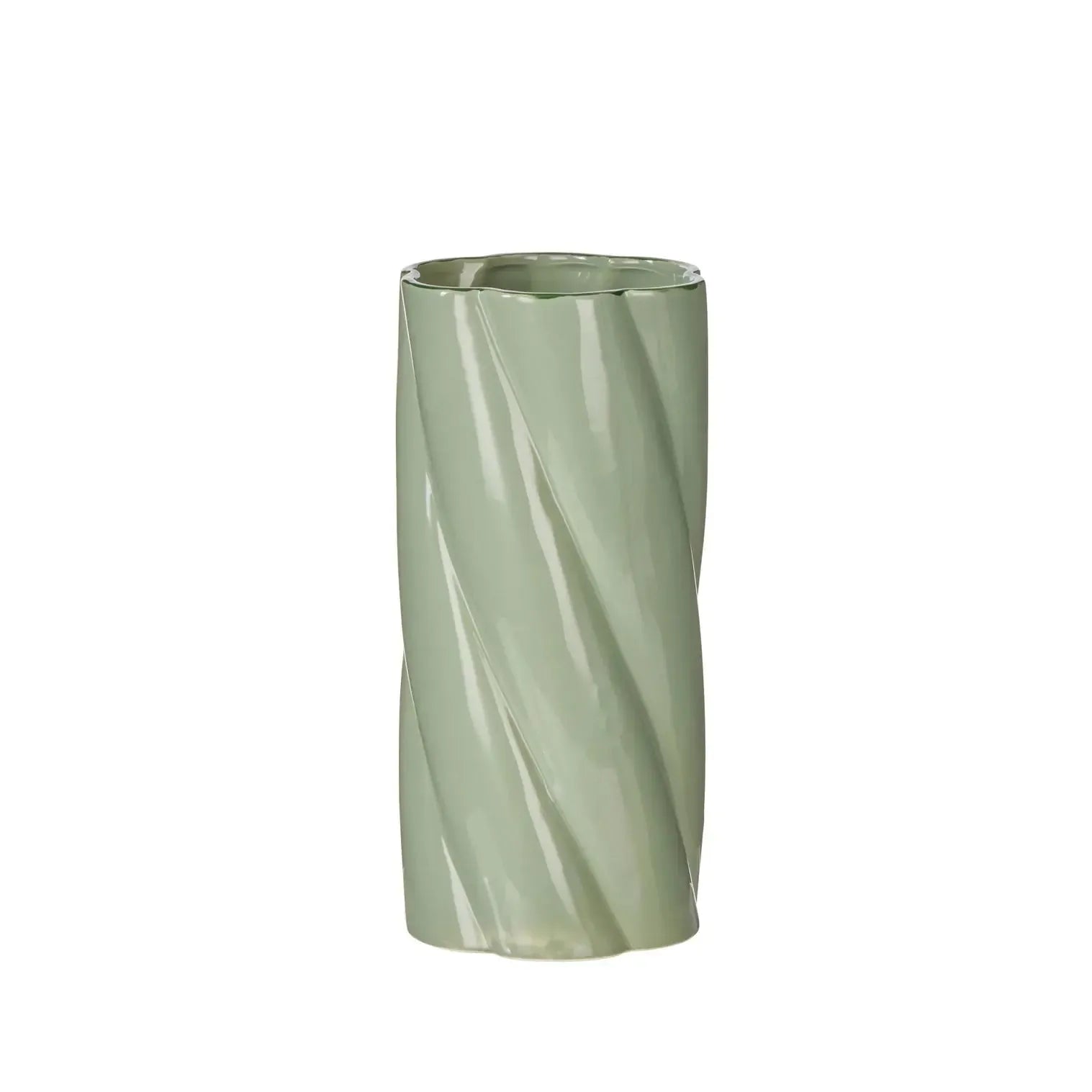 Rory Twist Vase 13.3x13.3x28.6cm Sage Green-Pots, Planters & Vases-Emporium-The Bay Room