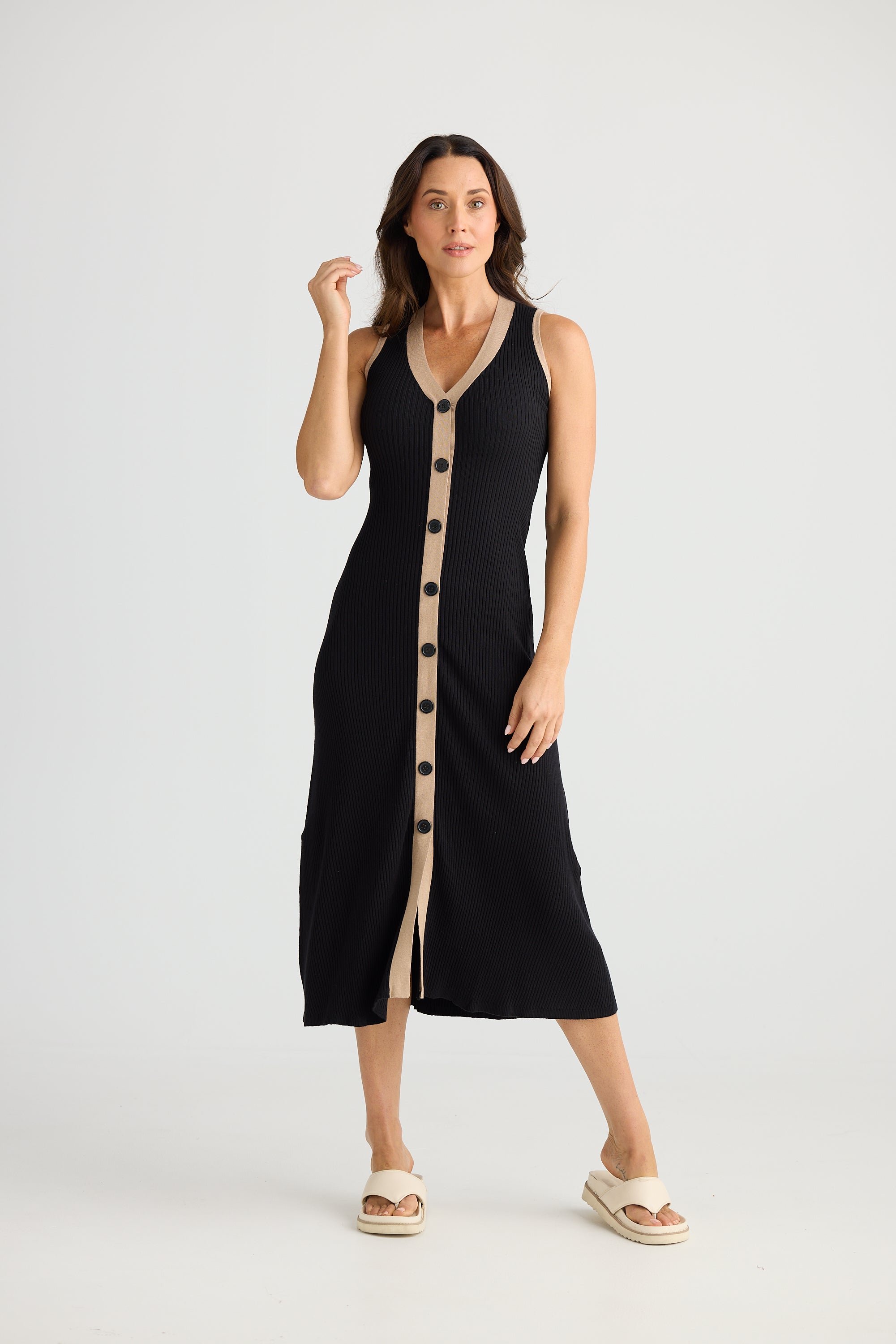 Rouge Dress - Black/Beige-Dresses-Brave & True-The Bay Room