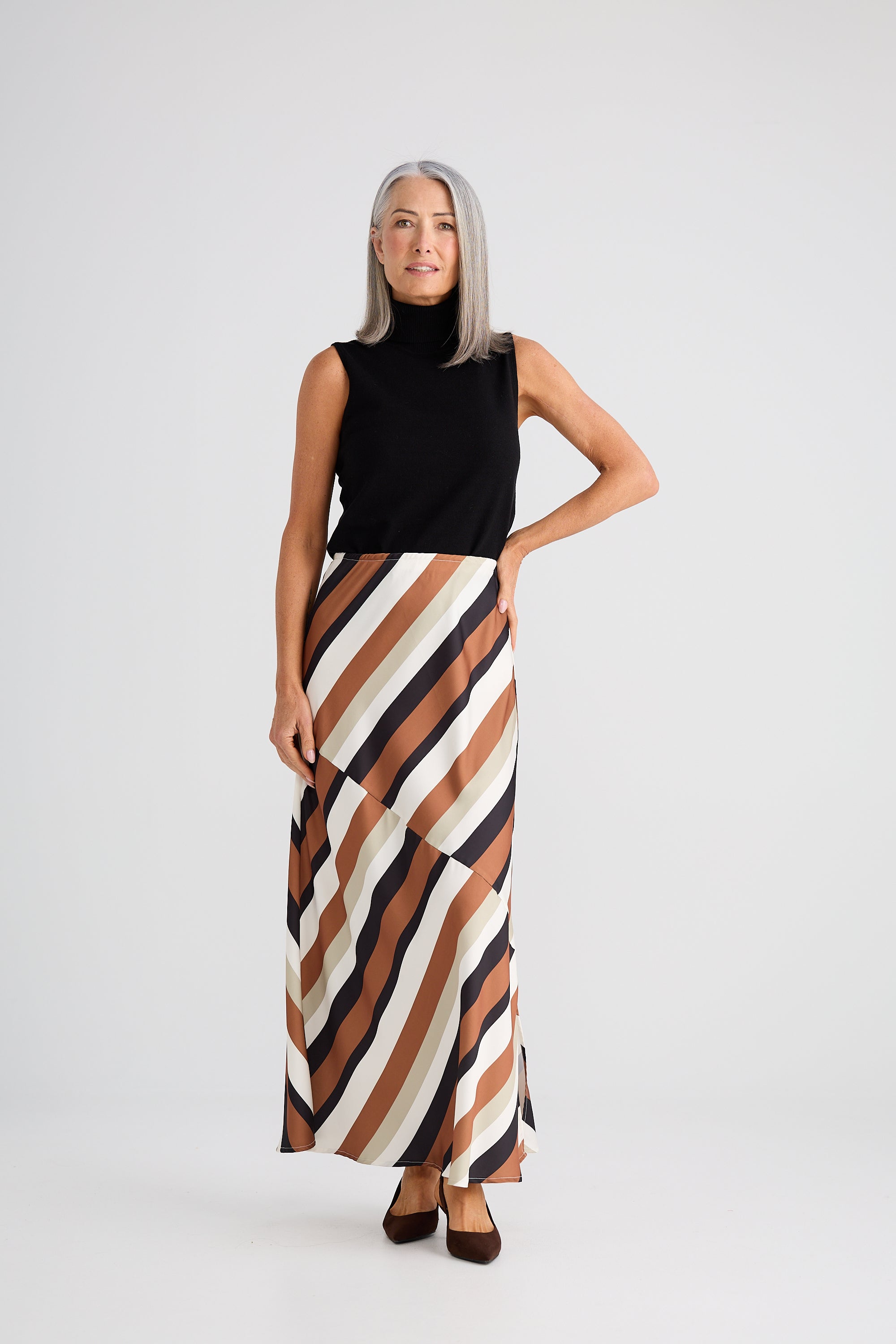 Rozalia Slip Skirt - Oakley Stripe-Skirts-Brave & True-The Bay Room