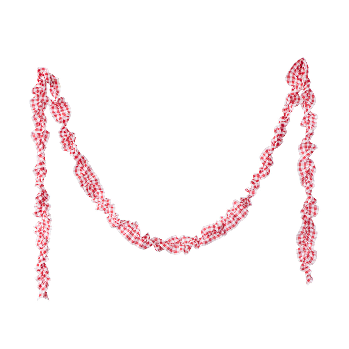 Ruffle Gingham Garland Fab 270cm Red/White-Christmas-Coast To Coast Home-The Bay Room