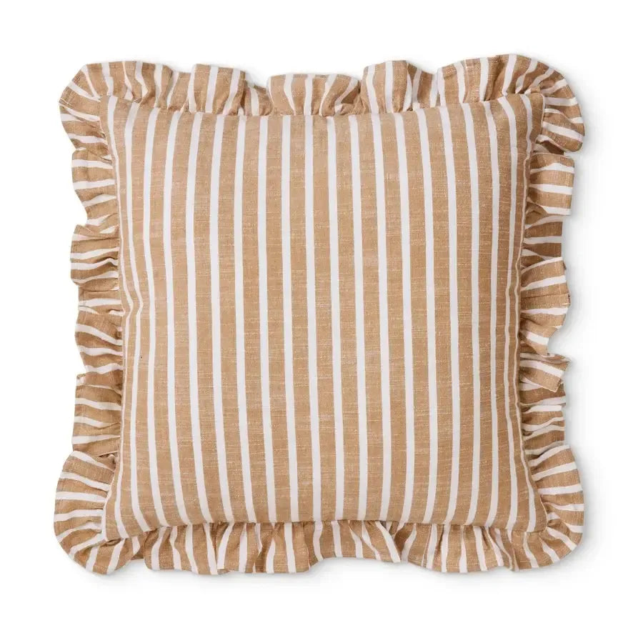 Ruffles Cinnamon Stripe Cushion 50x50cm