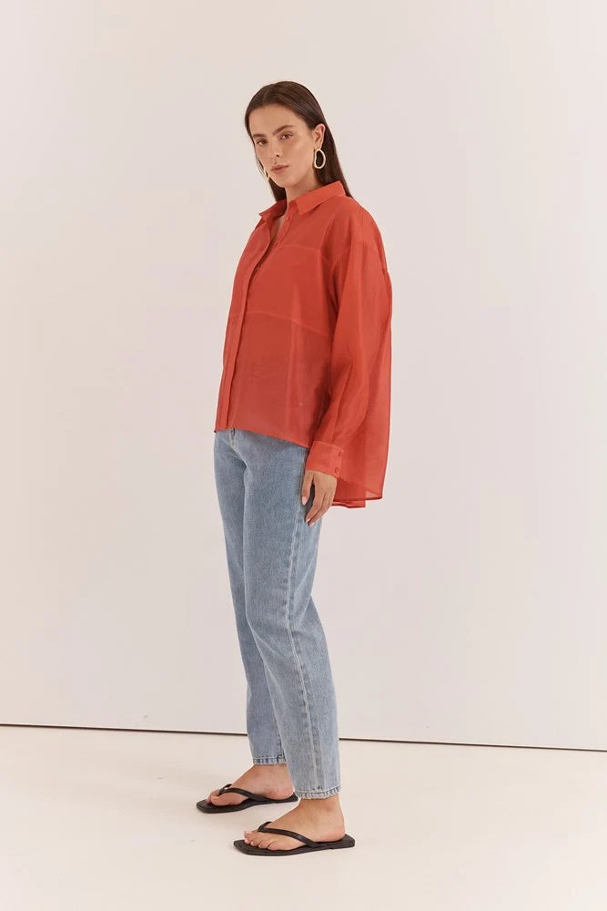 Val Oversized Shirt - Burnt Orange