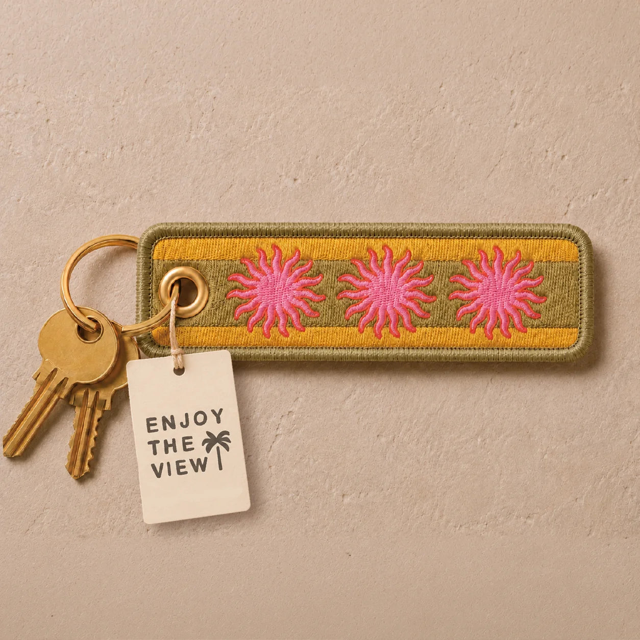 Sun Embroidered Keyring