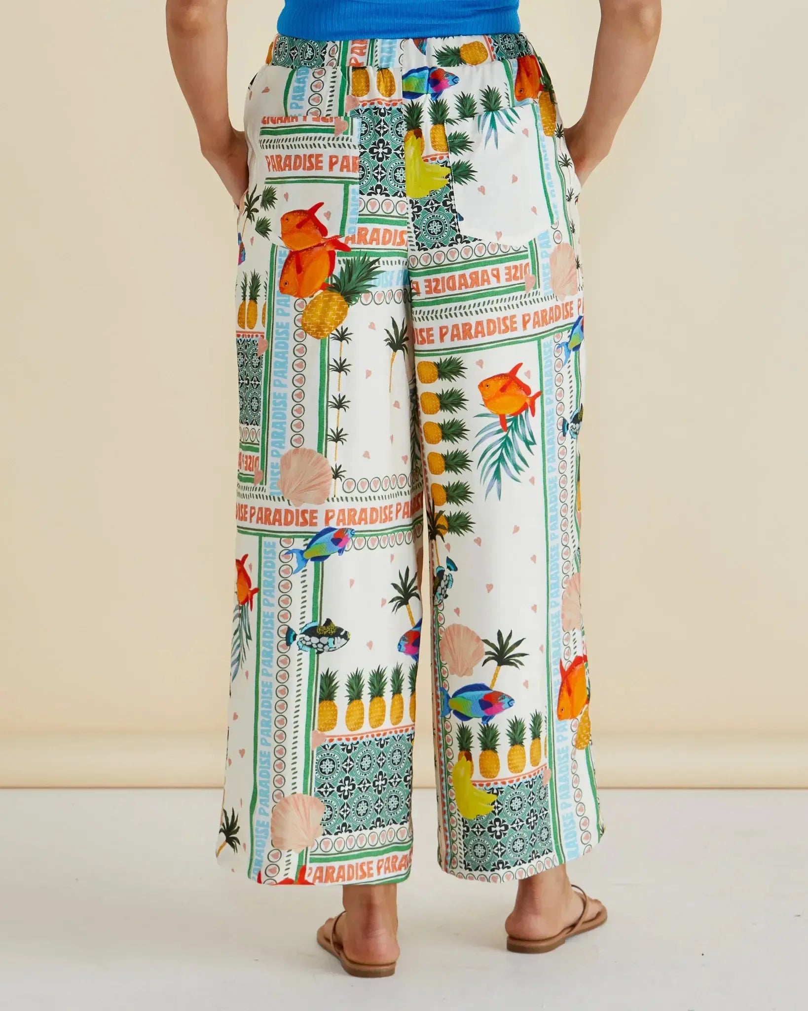 Sable Wide Leg Pant - Paradise Print-Pants-Betty Basics-The Bay Room