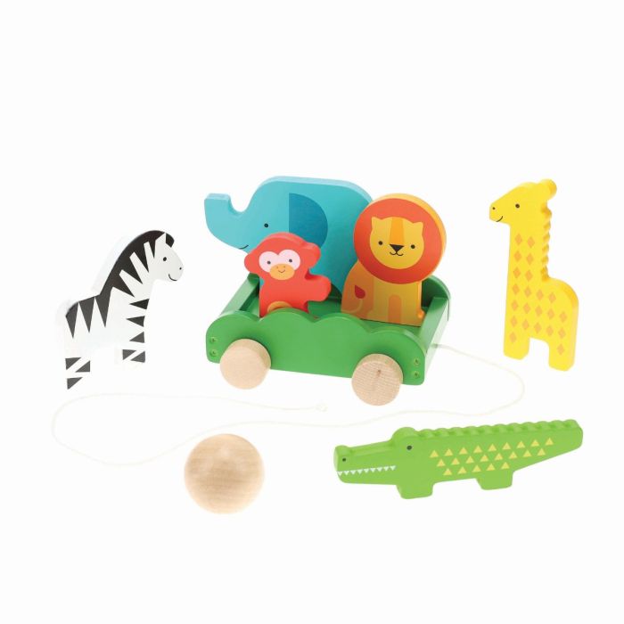 Safari Animals Wooden Bowling Set-Toys-Petit Collage-The Bay Room