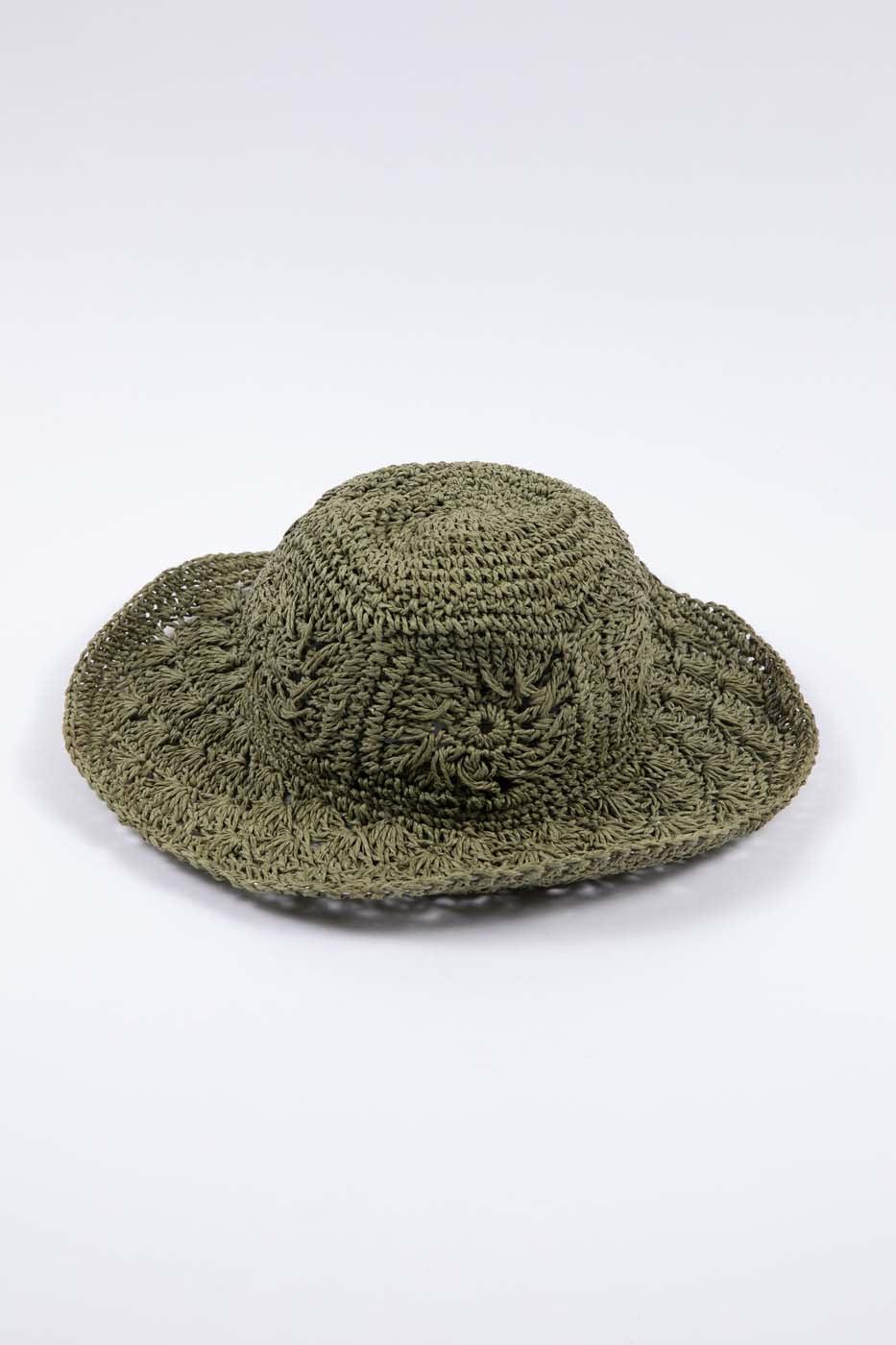 Salerno Crochet Hat - Moss-Headwear & Sunglasses-Holiday-Onesize-The Bay Room
