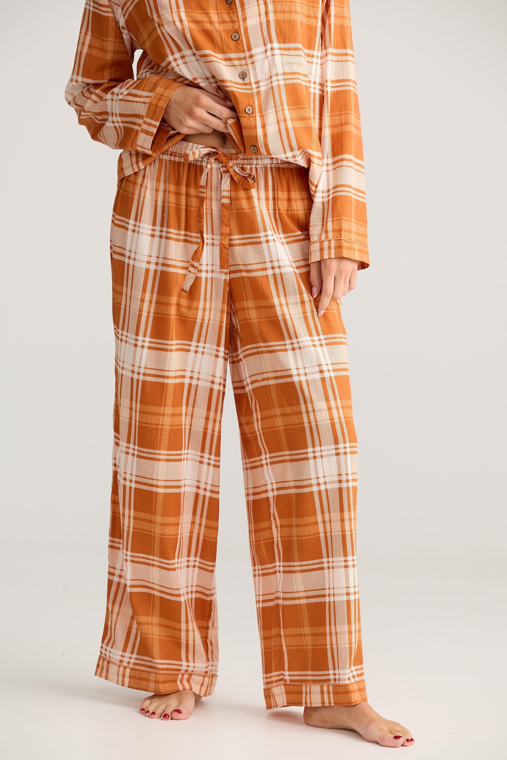 Salutation Pyjama Set - Bronze Plaid Check-Sleepwear & Robes-Holiday-The Bay Room