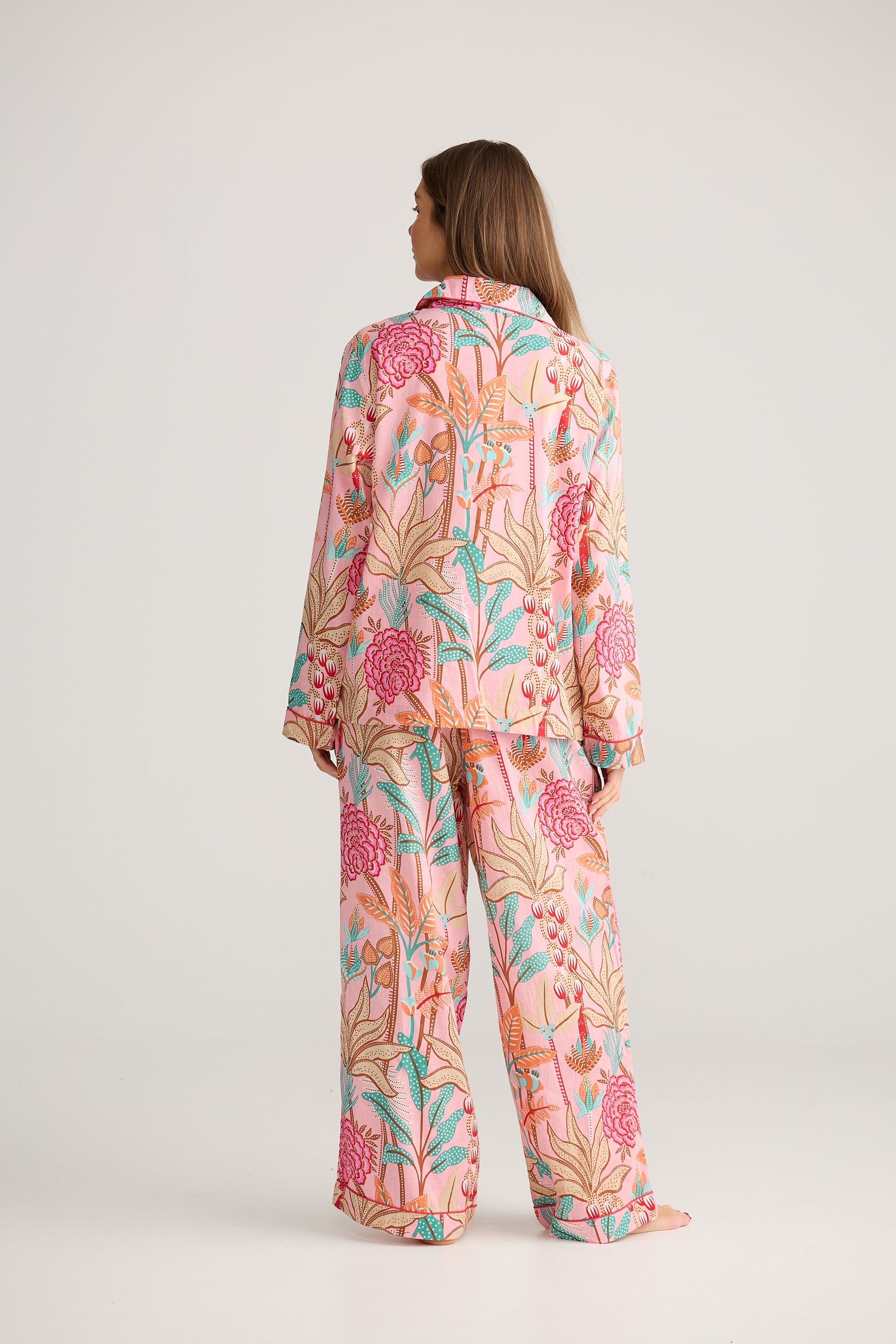 Salutation Pyjama Set - Pink Amazon-Sleepwear & Robes-Holiday-The Bay Room