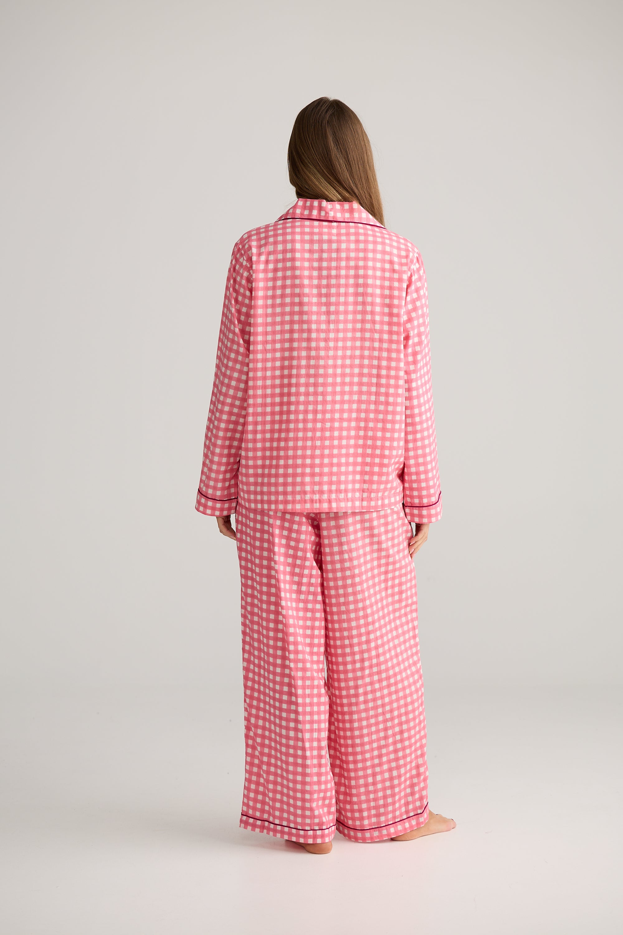 Salutation Pyjama Set - Pink Check-Sleepwear & Robes-Holiday-The Bay Room