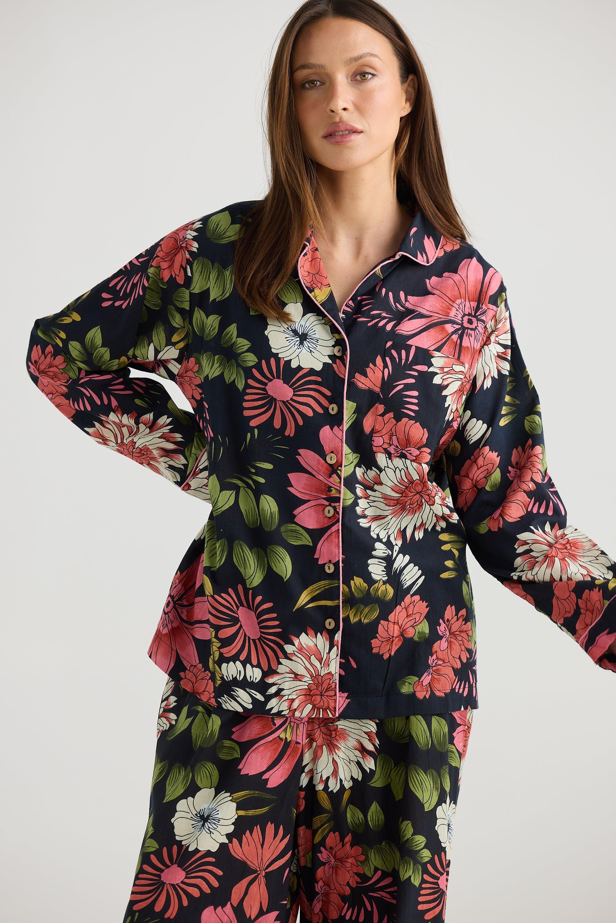 Salutation Pyjama Set - Wildflower-Sleepwear & Robes-Holiday-The Bay Room