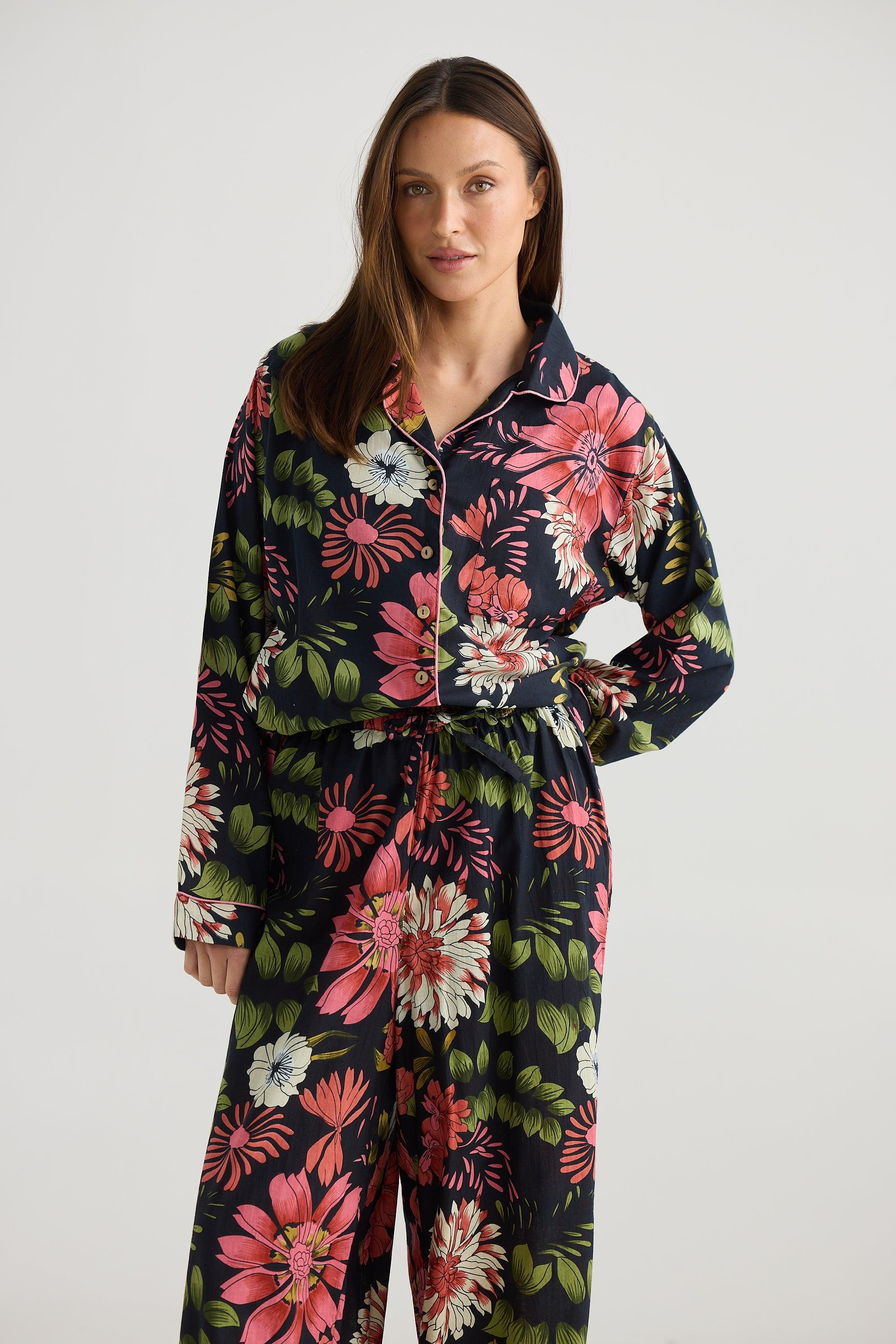 Salutation Pyjama Set - Wildflower-Sleepwear & Robes-Holiday-The Bay Room