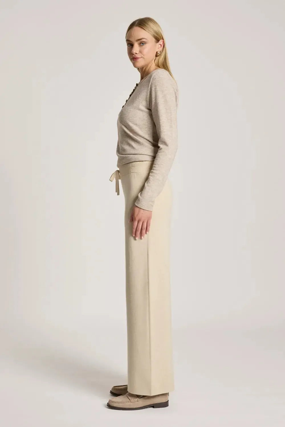 Samira Knit Pant - Bisque-Pants-Eb & Ive-The Bay Room