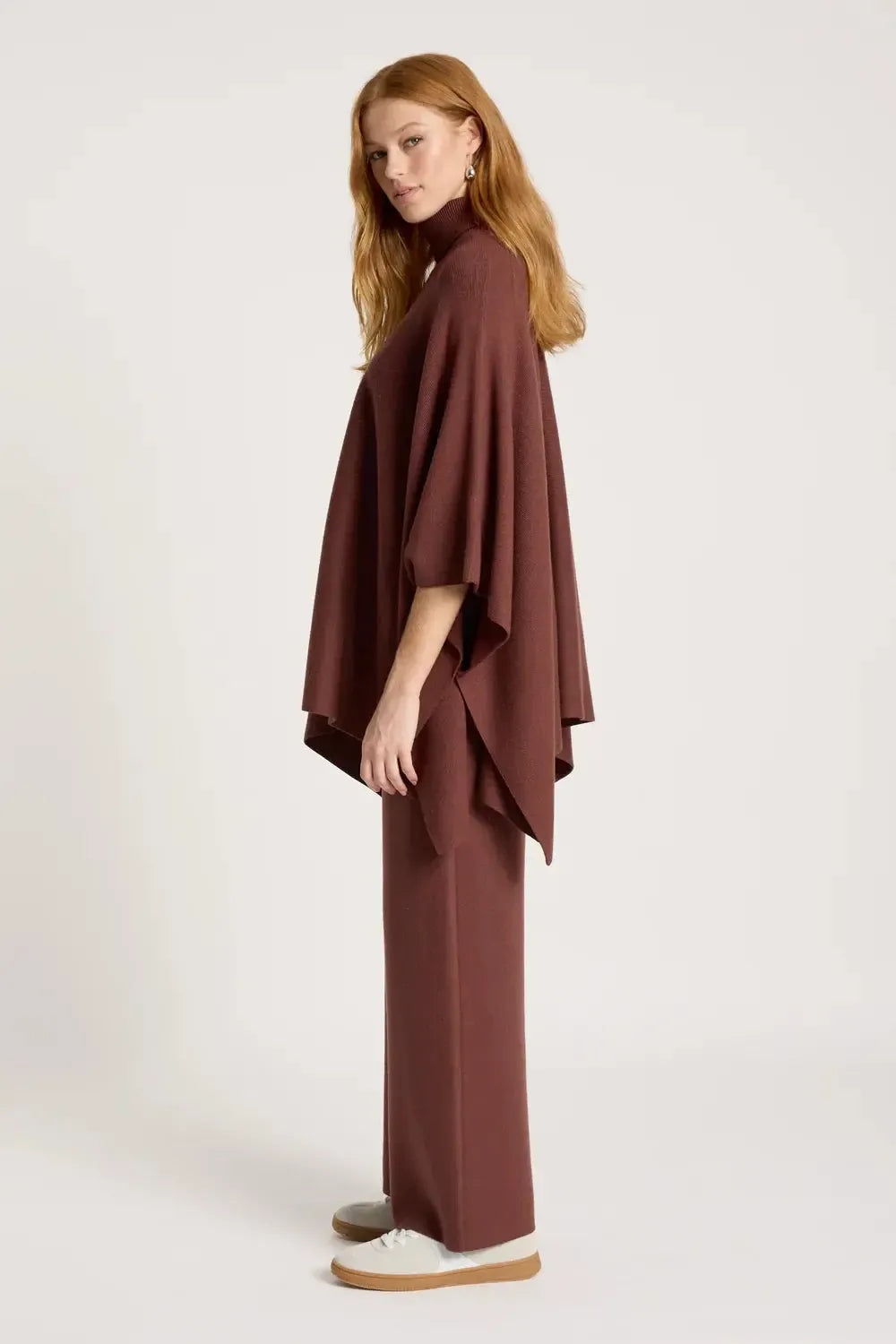 Samira Poncho - Mahogany-Kimonos & Ponchos-Eb & Ive-The Bay Room