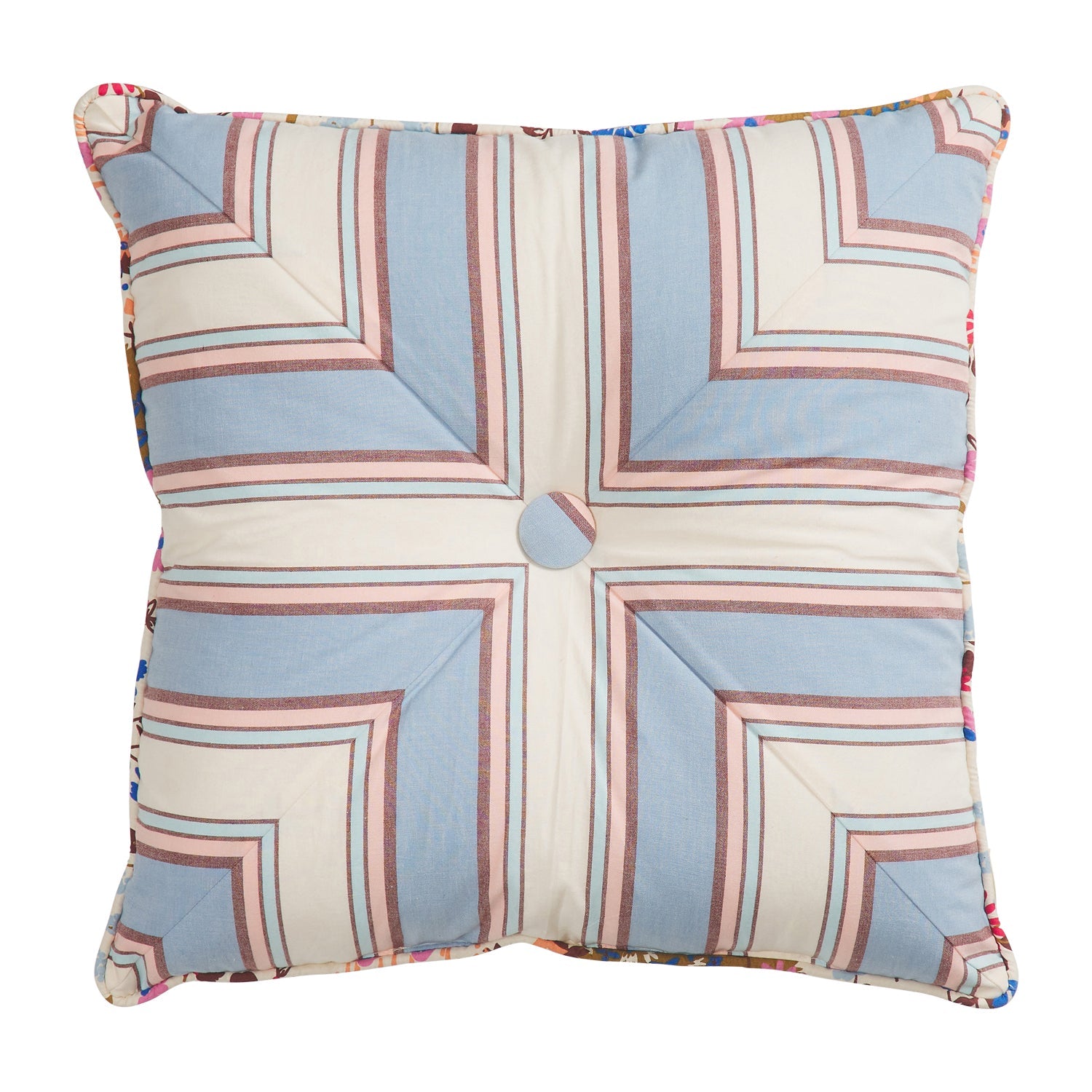 Samode Stripe Cushion - Blue Jean-Soft Furnishings-PLAY by Sage & Clare-The Bay Room