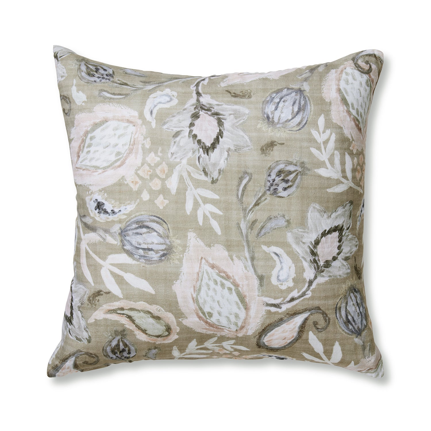 Samson Green/Beige Cushion 55x55cm-Soft Furnishings-Madras Link-The Bay Room