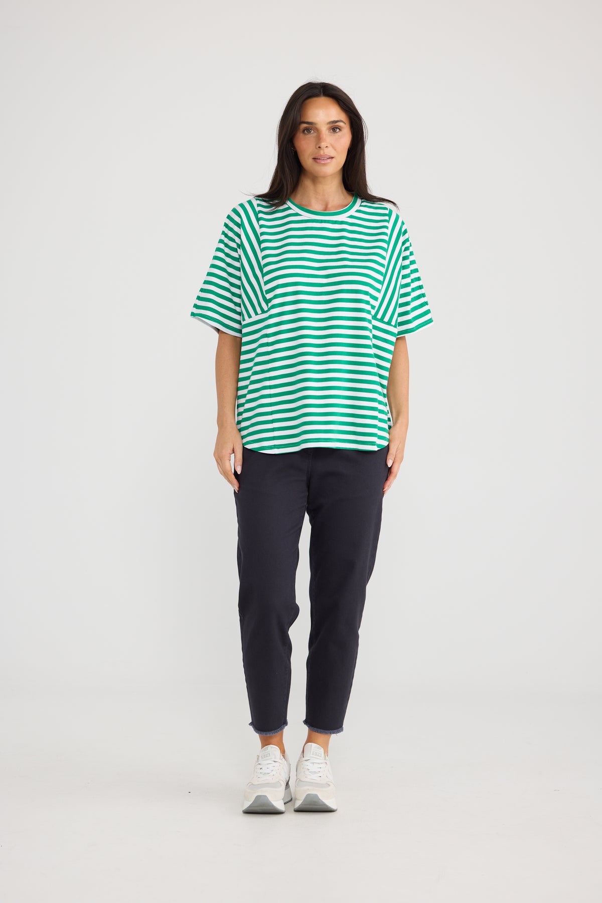 Sana Tee - Jade Stripe-Tops-Brave & True-The Bay Room