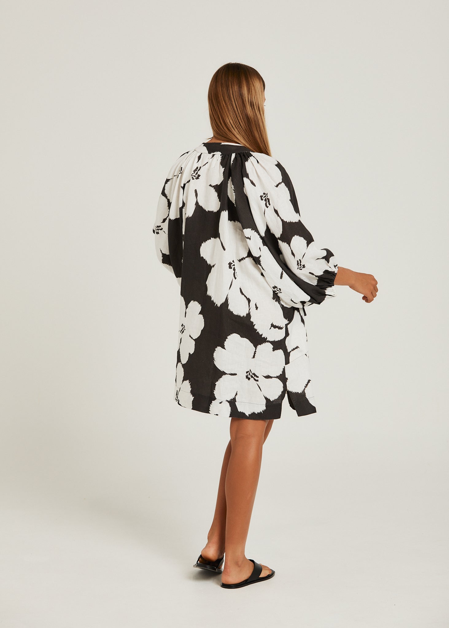 Sangria Dress - Charcoal Bloom-Dresses-Pippa Ridley-The Bay Room