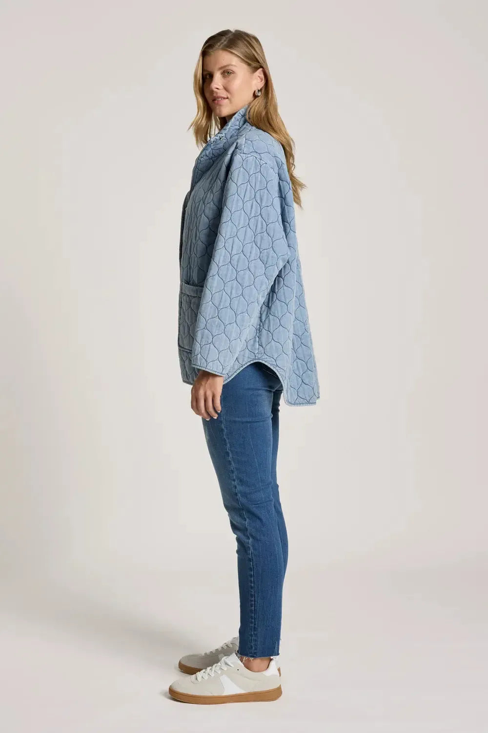 Sansi Quilted Jacket - Denim-Jackets, Coats & Vests-Eb & Ive-The Bay Room