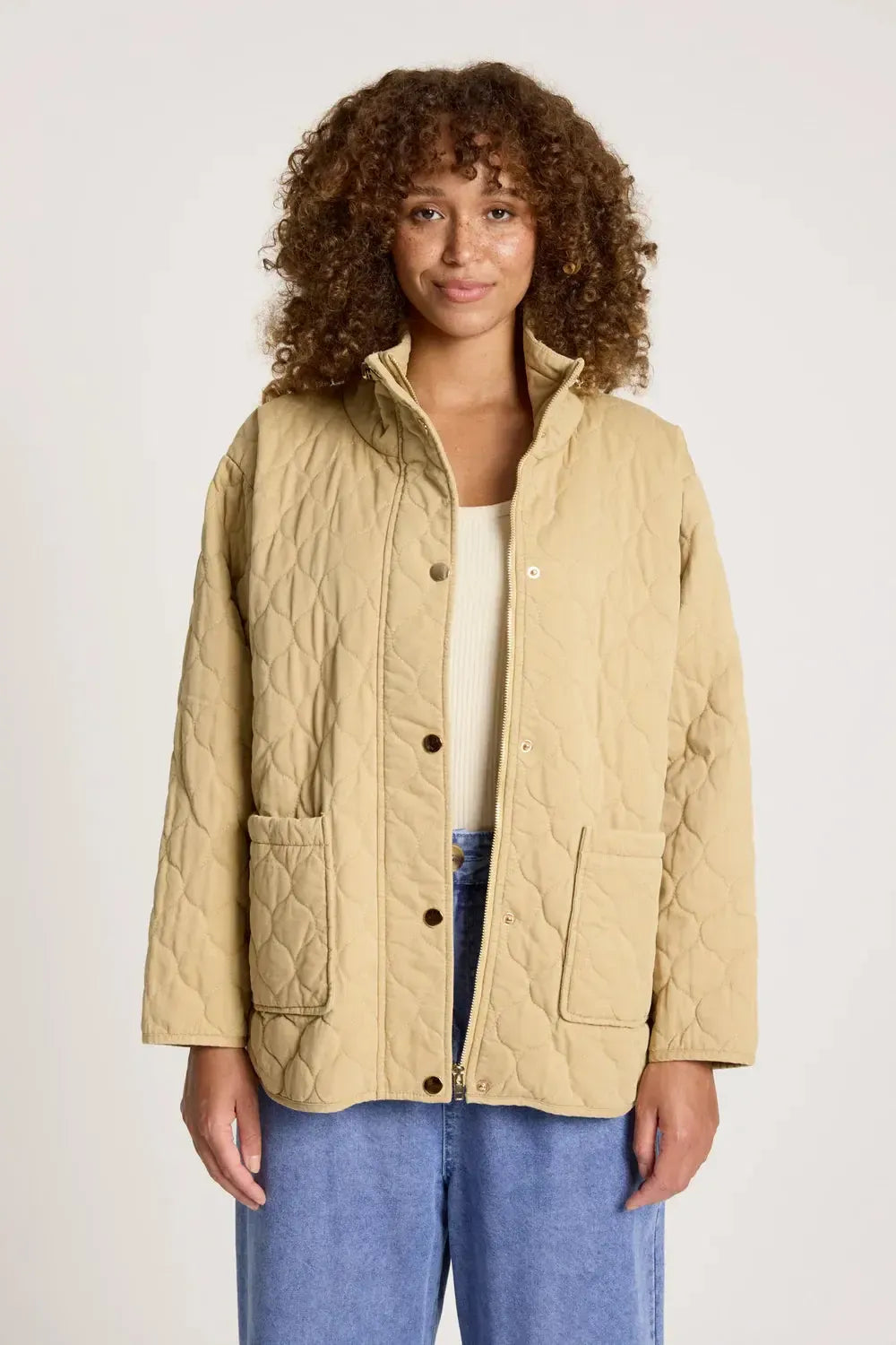 Sansi Quilted Jacket - Dune-Jackets, Coats & Vests-Eb & Ive-The Bay Room