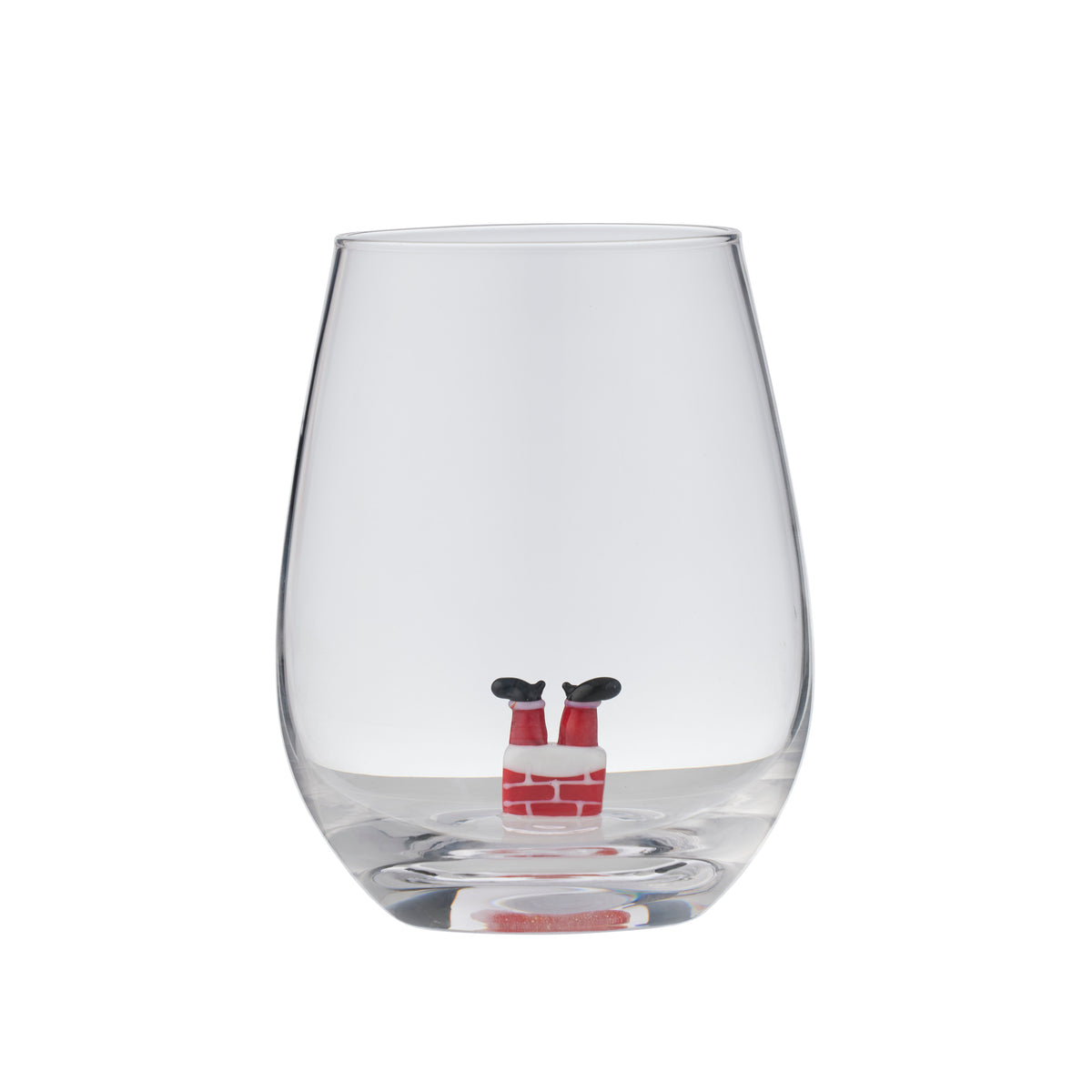 Santa Chimney Glass 9x12cm Clear/Red-Christmas-Coast To Coast Home-The Bay Room