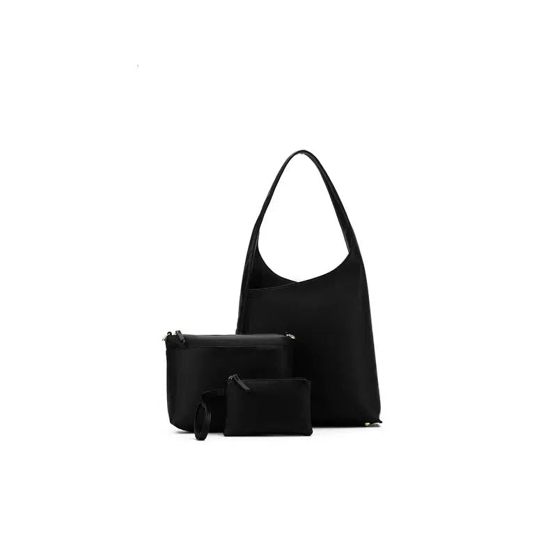 Sara Black 3 Piece Hobo Handbag-Bags & Clutches-Black Caviar Designs-The Bay Room