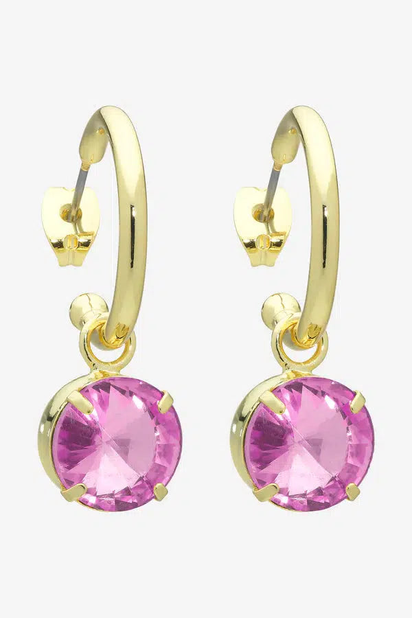 Sara Gold Pink Earring-Jewellery-Liberte-The Bay Room