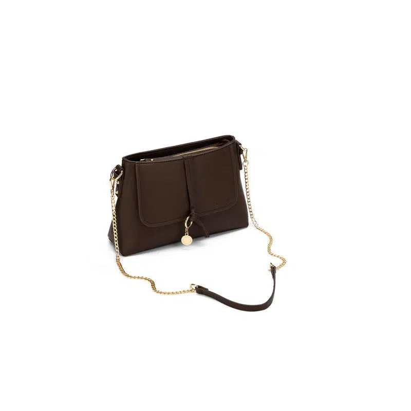 Sarafina Shoulder Bag - Chocolate-Bags & Clutches-Black Caviar Designs-The Bay Room