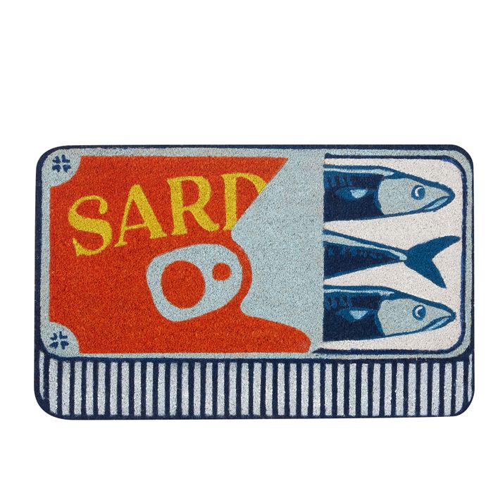Sardine PVC Back Coir Mat 50x80cm Blue-Floor Rugs & Doormats-Coast To Coast Home-The Bay Room