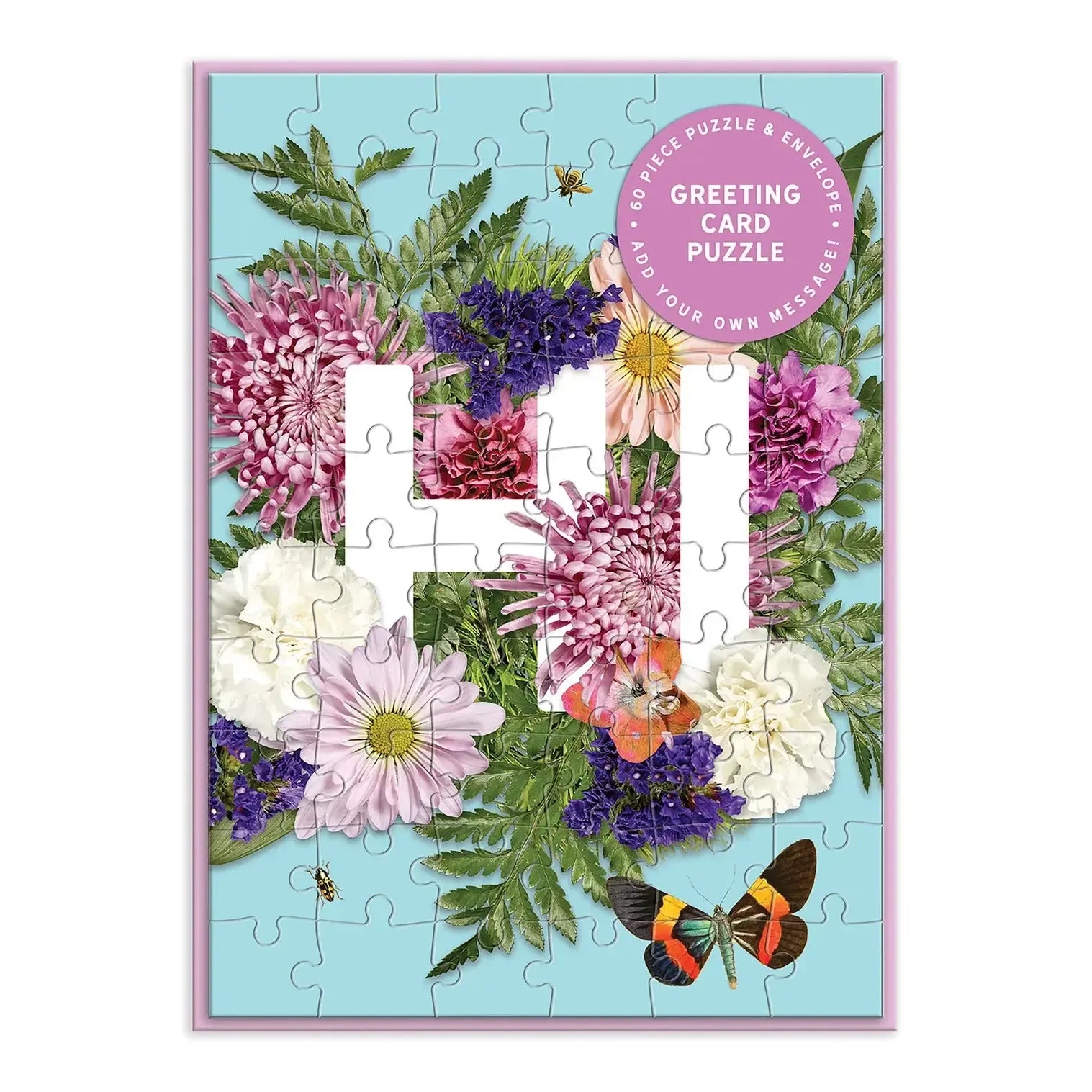Say It With Flowers Hi Greeting Card Puzzle-Fun & Games-Galison-The Bay Room