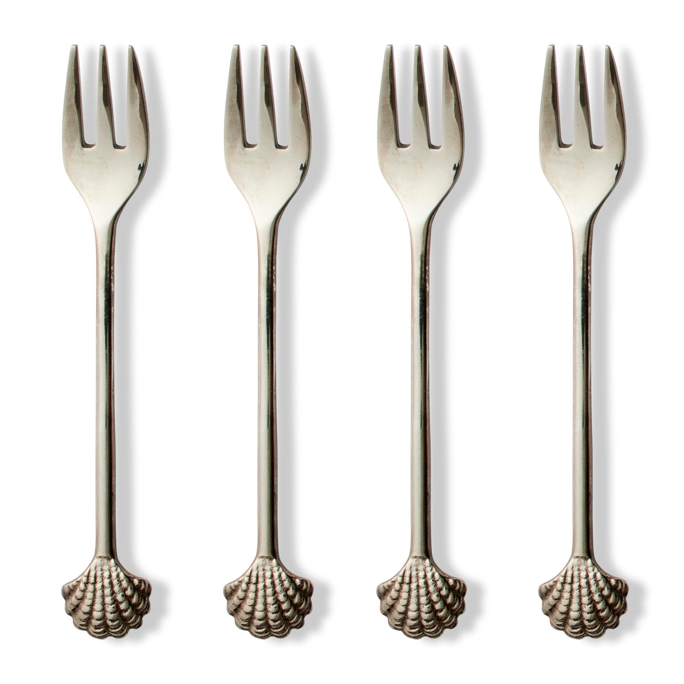Scallop Shell Silver Fork Set Of 4-Dining & Entertaining-Madras Link-The Bay Room
