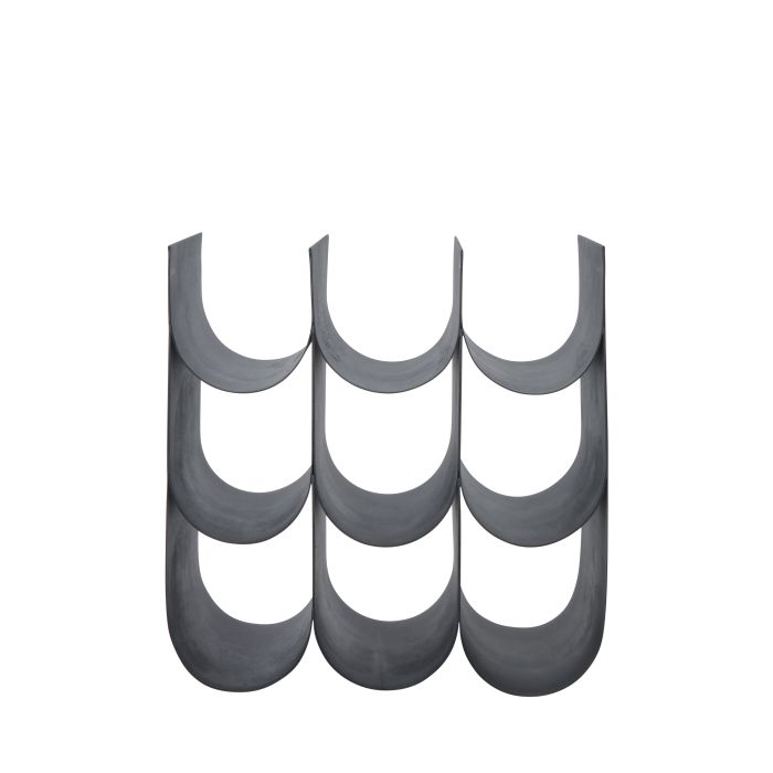 Scalloped 9 Bottle Wine Rack 31.5x18x33cm Black-Decor Items-Davis & Waddell-The Bay Room
