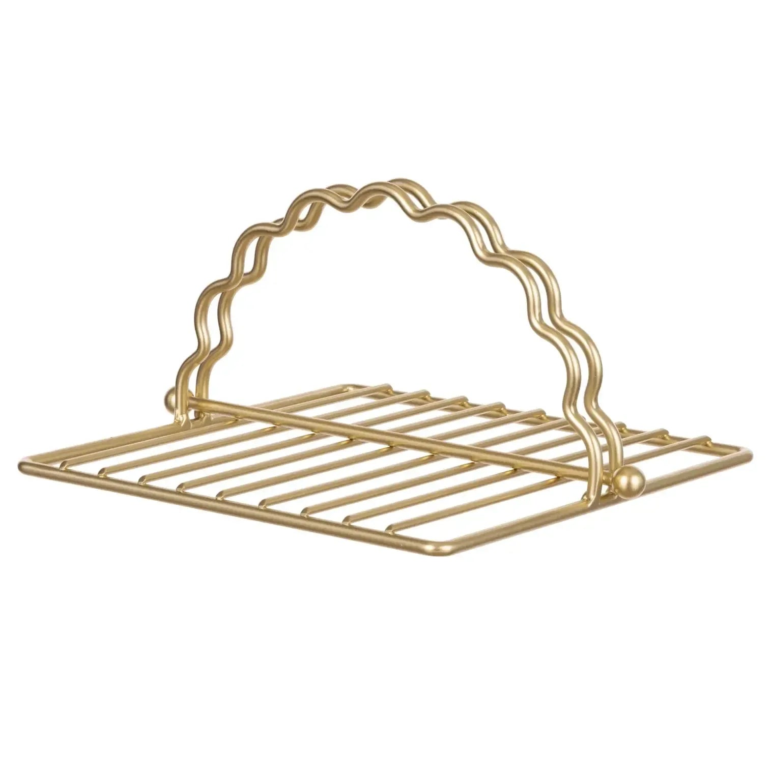 Scalloped Napkin Holder Gold-Decor Items-Davis & Waddell-The Bay Room